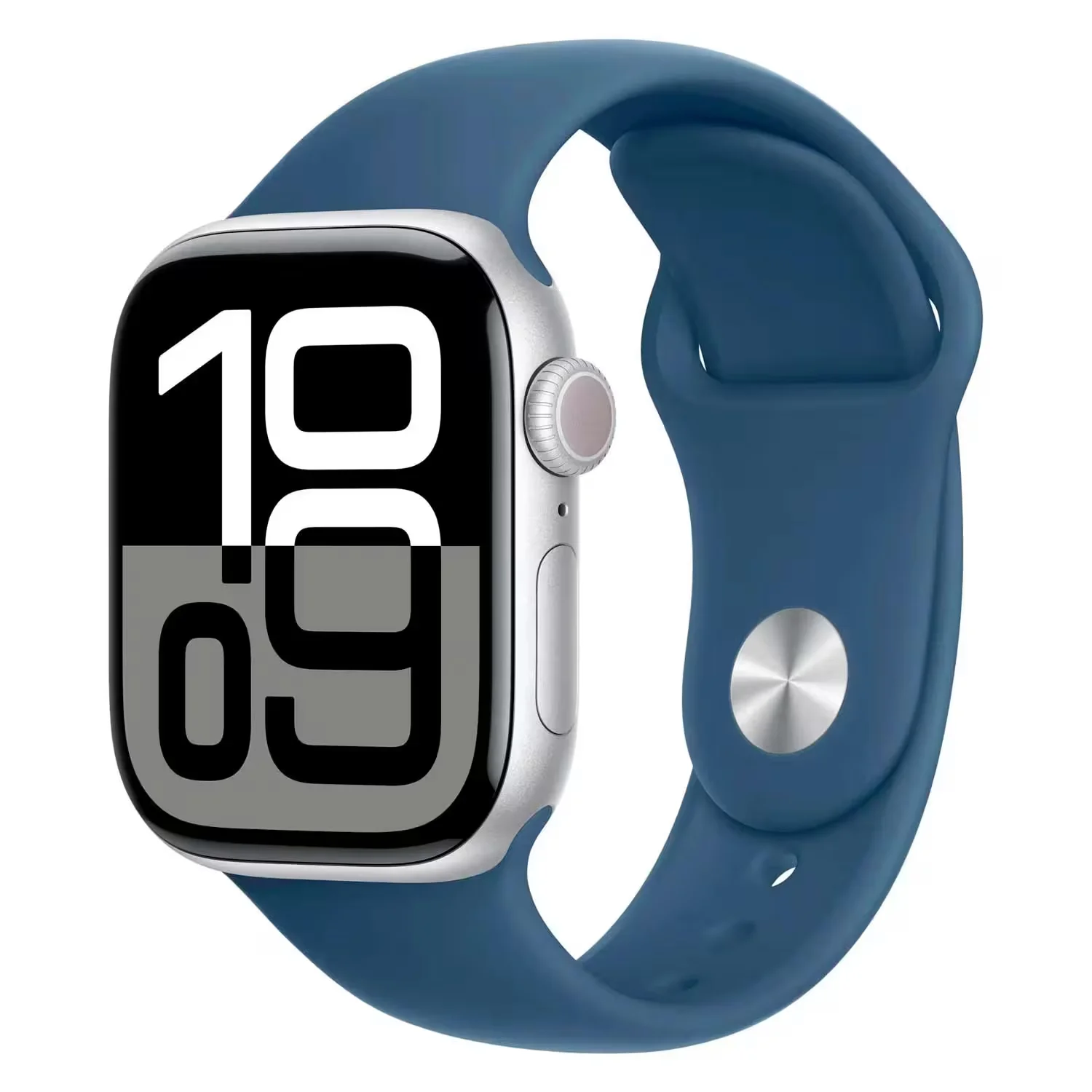 Apple Watch Series 10 MWX33LW/A Caixa Alumínio 42mm Prata - Espotiva Azul S/M