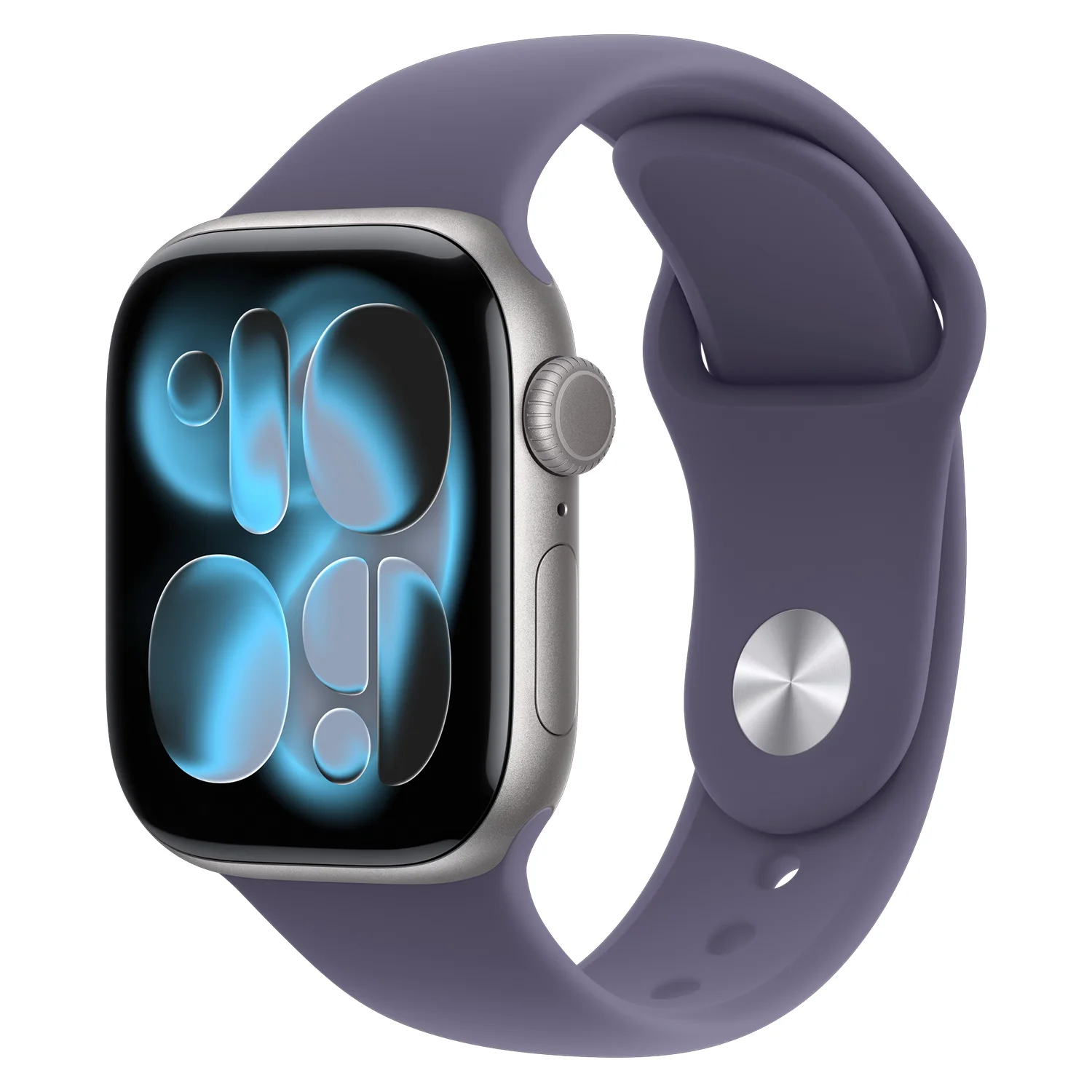 Apple Watch Series 11 MEW14AM/A Caixa Alumínio 42mm Cinza Espacial - Esportiva Roxo Névoa M/L