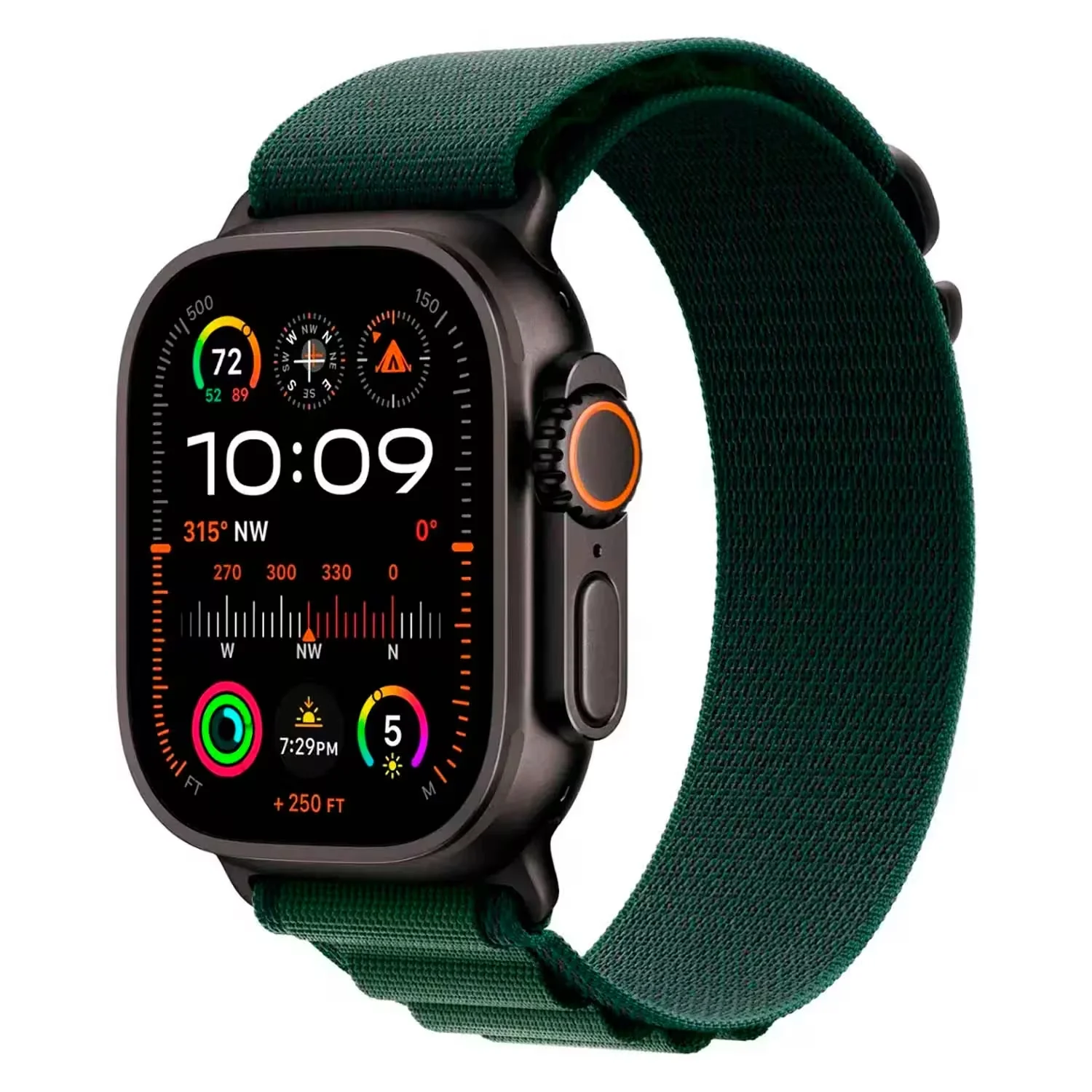 Apple Watch Ultra 2 MX4R3LW/A Celular + GPS Caixa Titânio 49mm Preto - Loop Alpine Verde