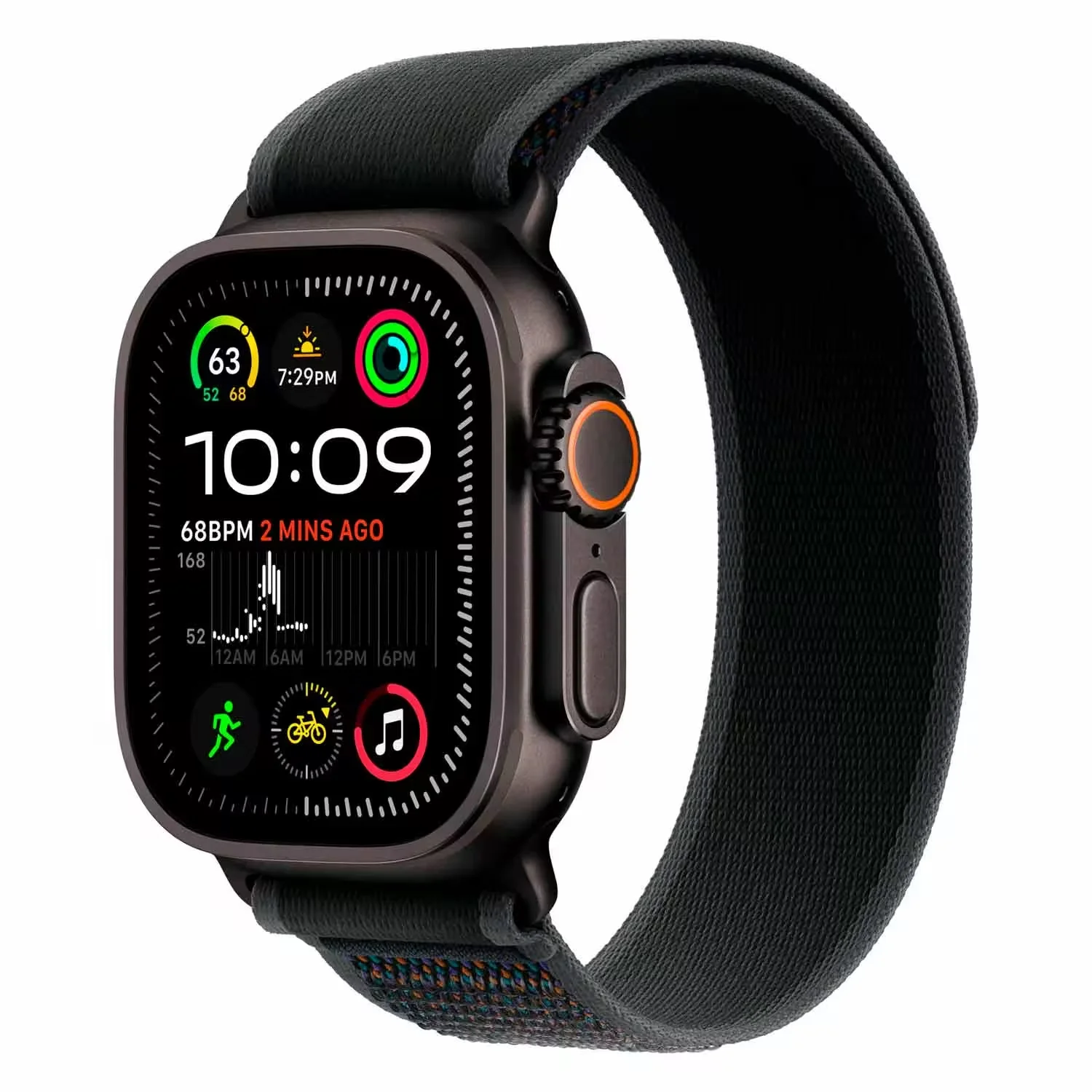 Apple Watch Ultra 2 MX4U3LW/A Celular + GPS Caixa Titânio 49mm Preto - Loop Trail Preto S/M