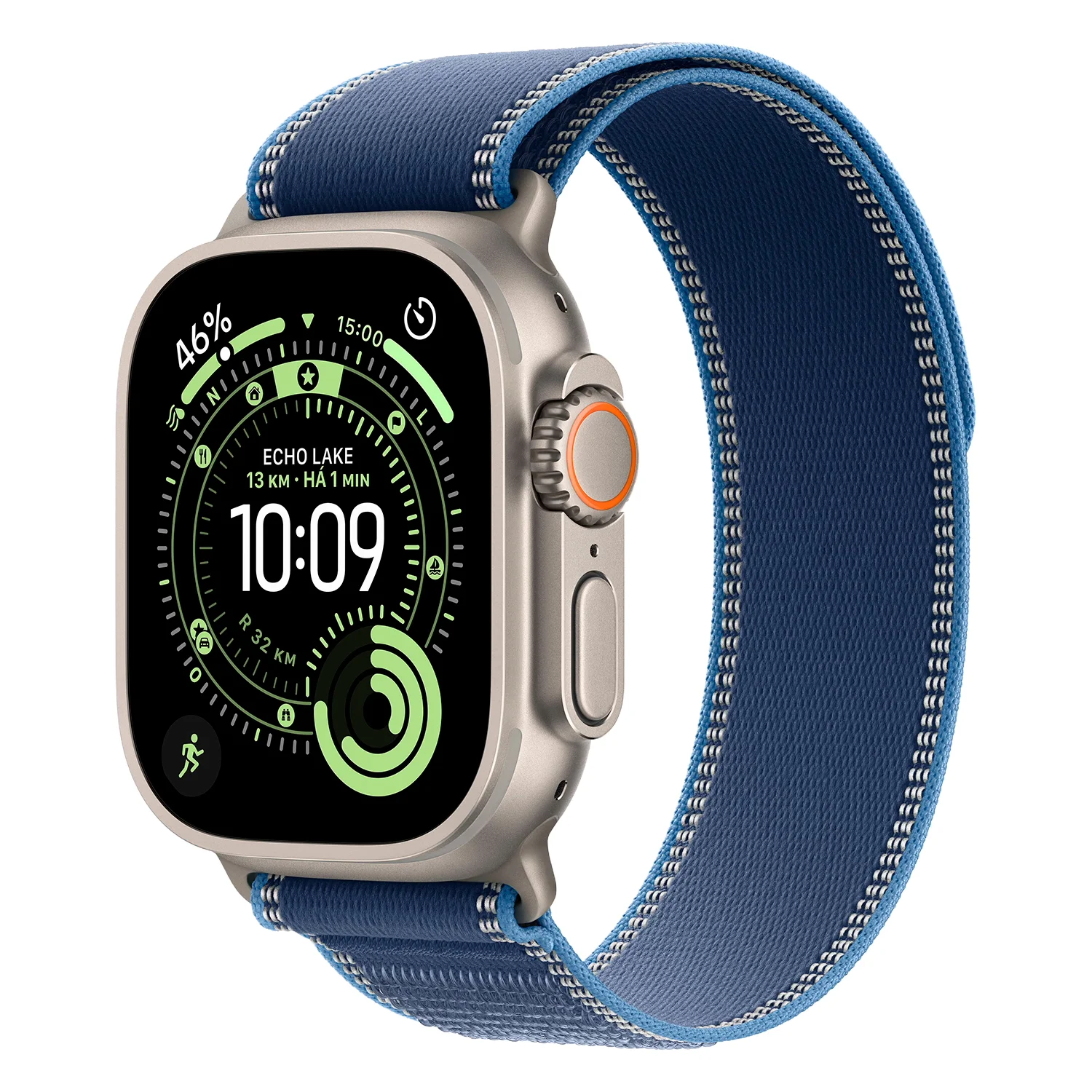 Apple Watch Ultra 3 MEWK4ZP/A Celular + GPS Caixa Titânio Natural 49mm - Loop Trail Azul