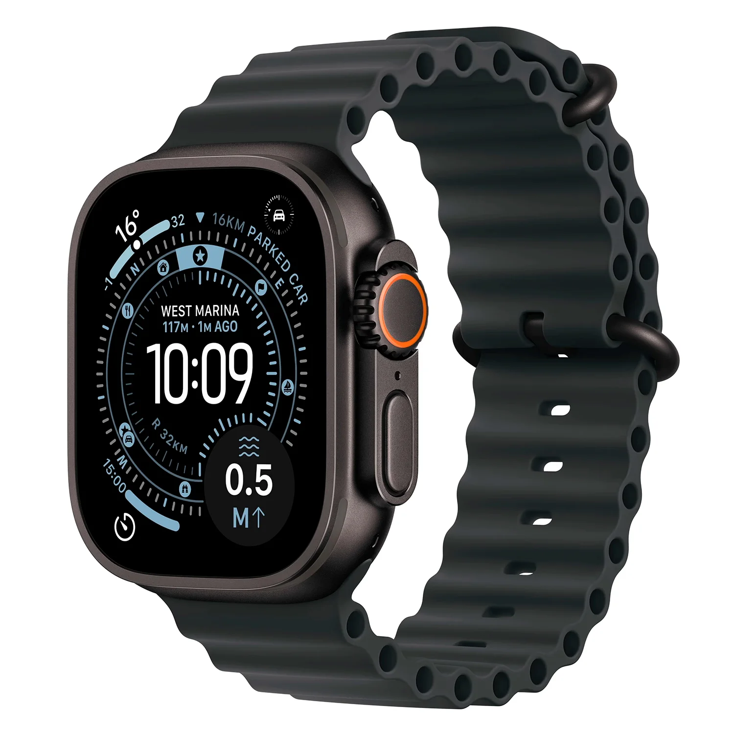 Apple Watch Ultra 3 MF0J4AF/A Celular + GPS Caixa Titânio Preto 49mm - Oceano Preto
