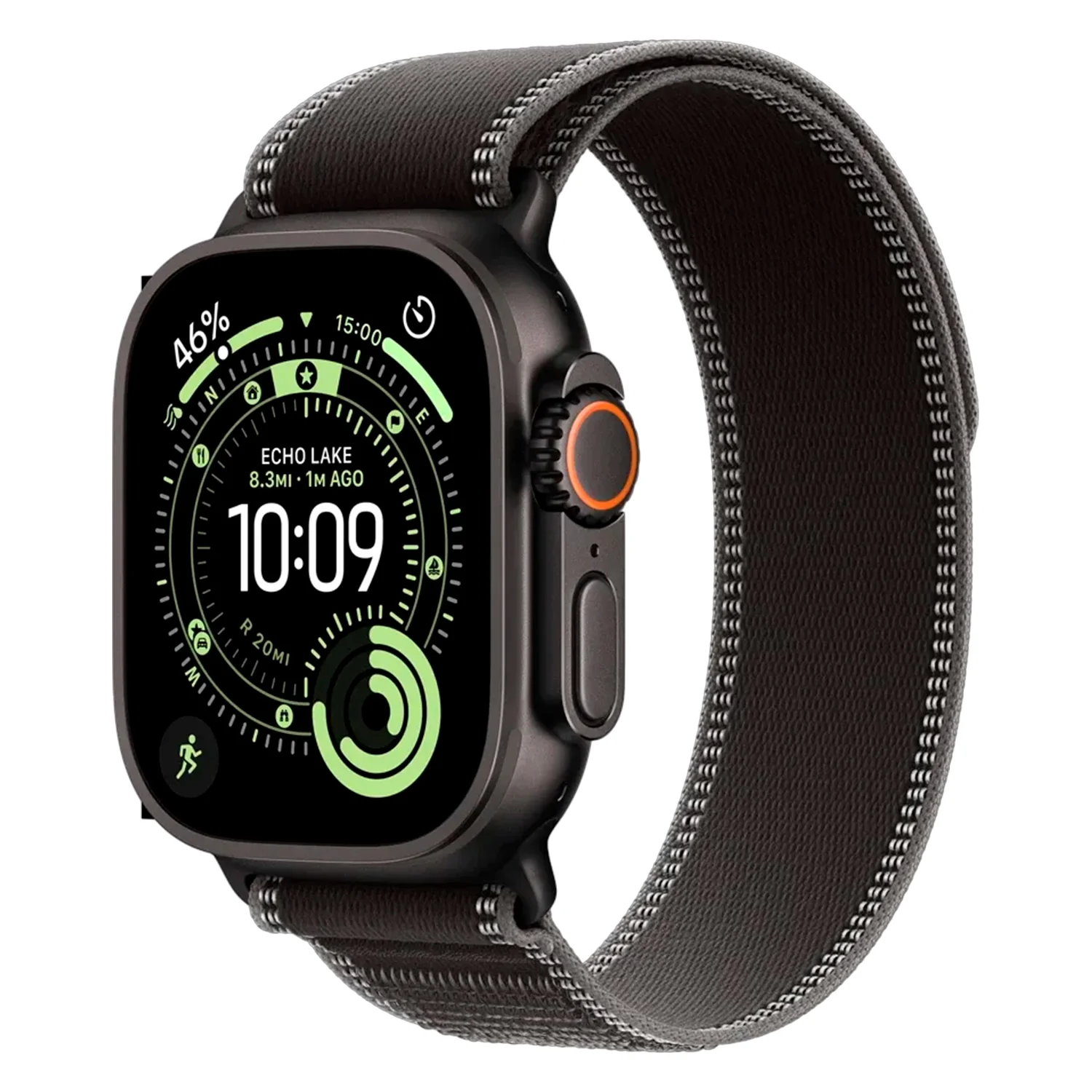 Apple Watch Ultra 3 MF1D4AF/A Celular + GPS Caixa Titânio Preto 49mm - Loop Trail Preto S/M