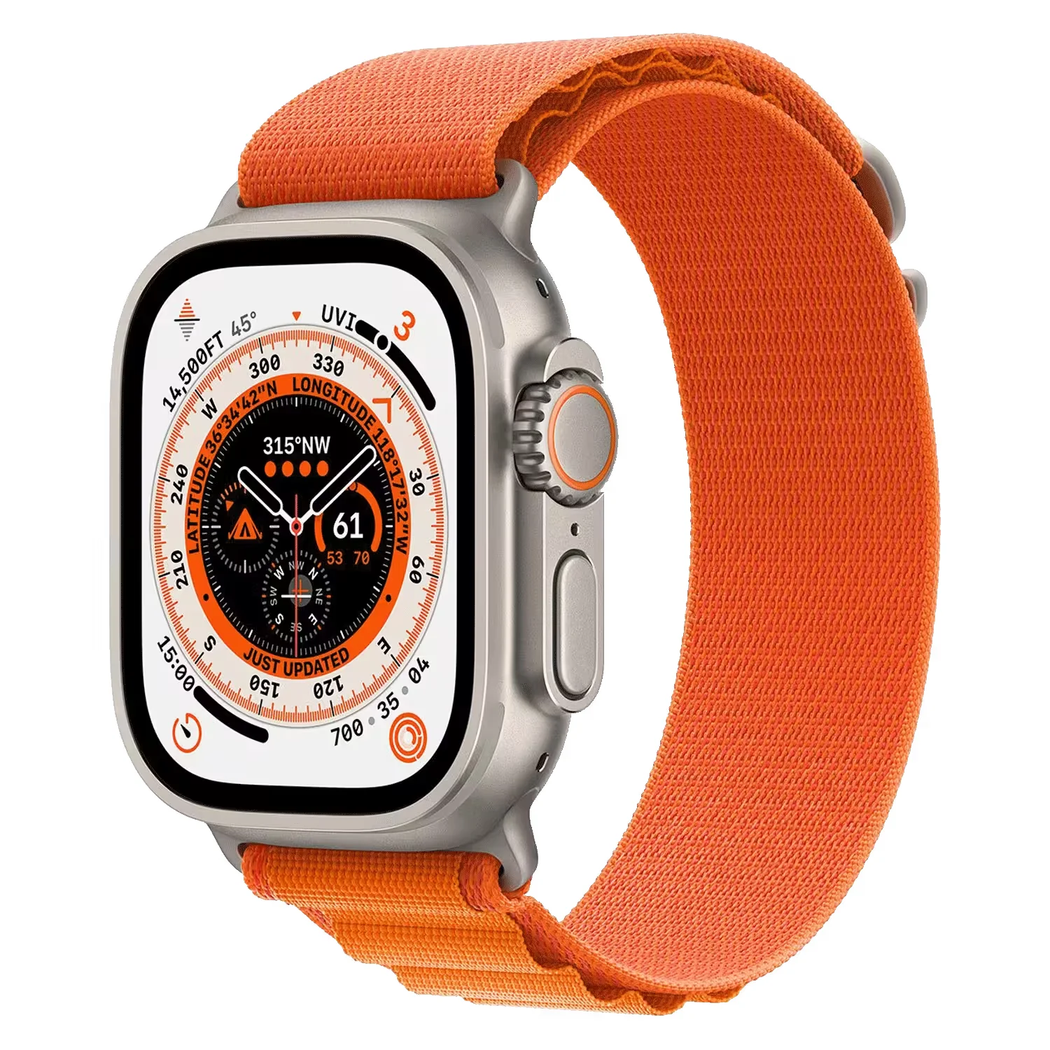 Apple Watch Ultra MNHA3LL/A Celular + GPS Caixa Titânio 49mm - Loop Alpine Laranja