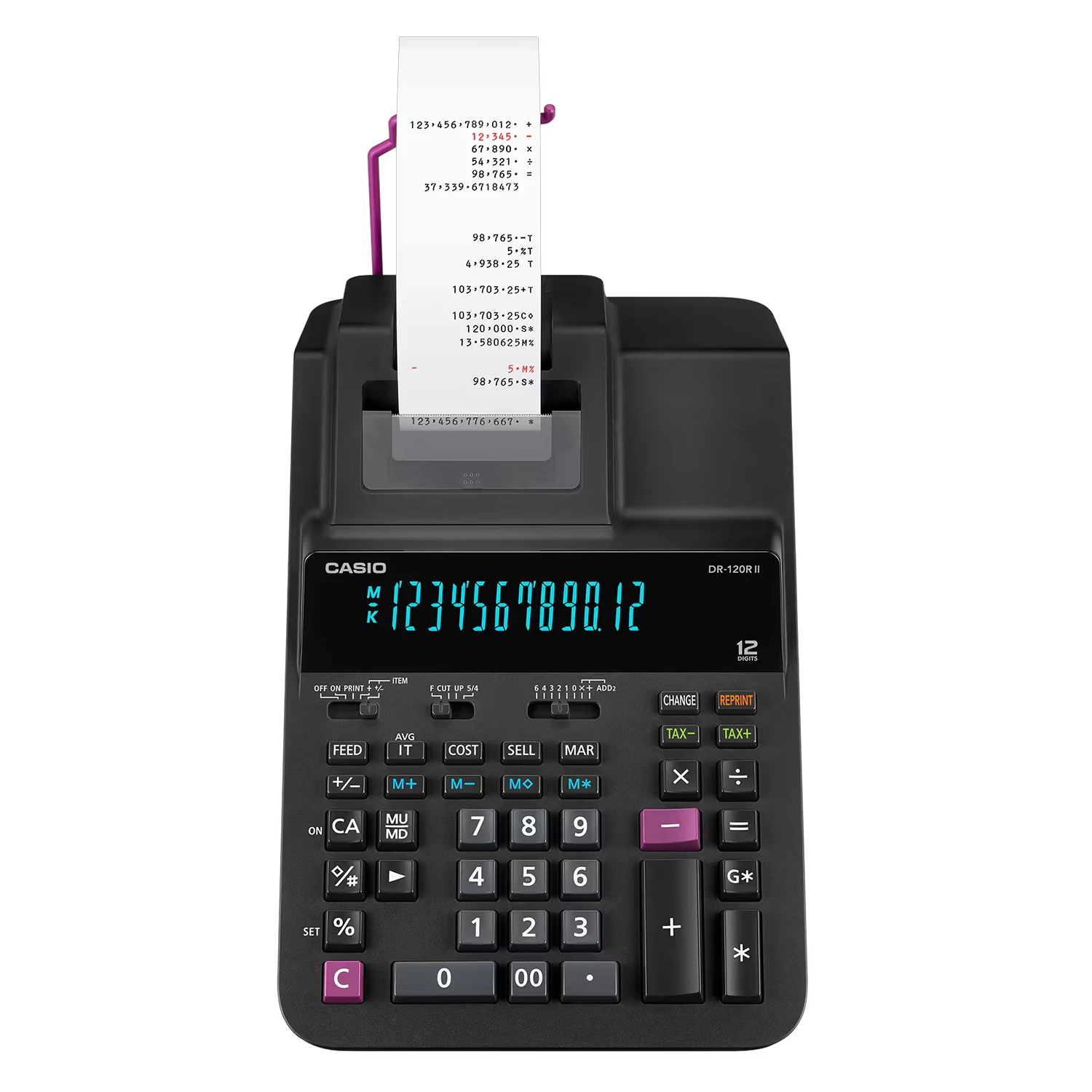 Calculadora com Bobina Casio DR-120R-BK 220V - Preto