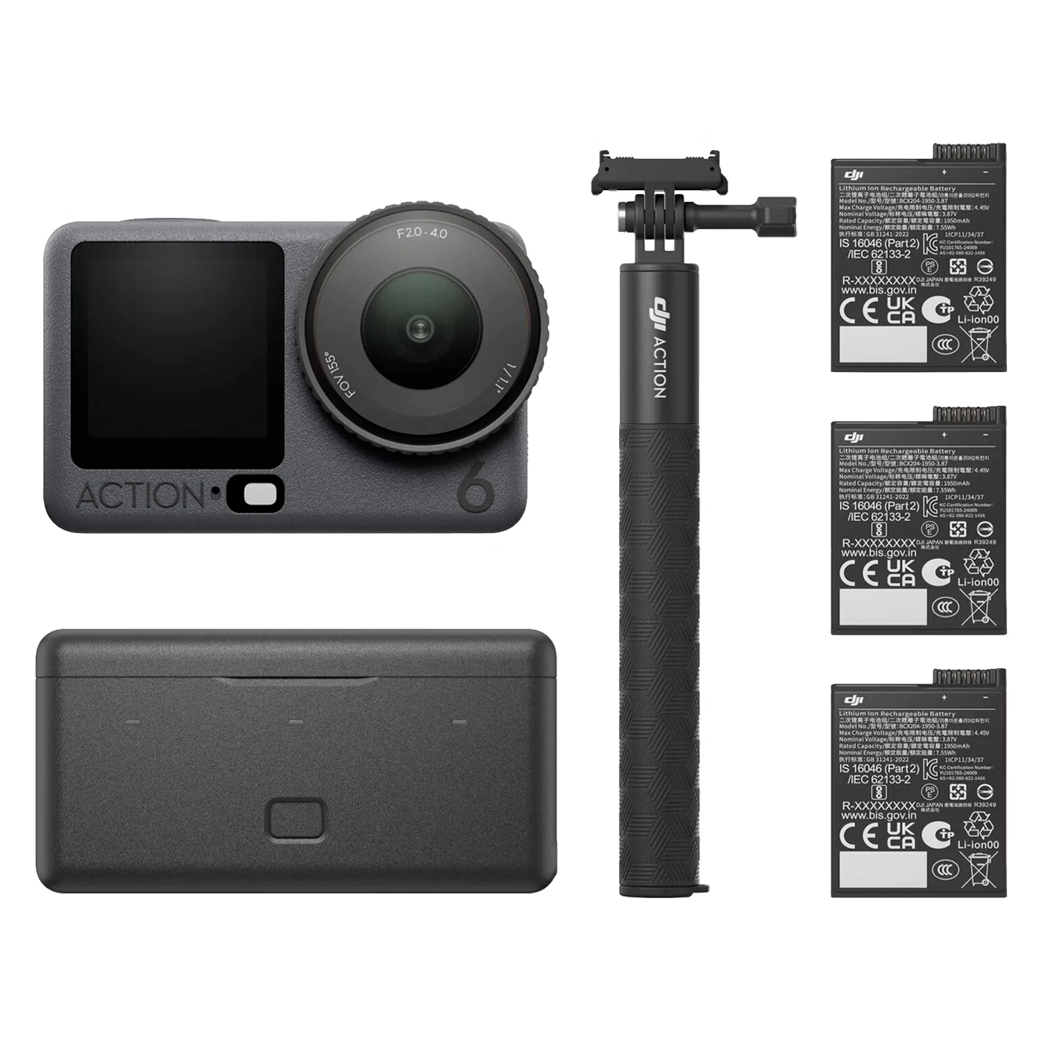 Câmera de Ação DJI Osmo Action 6 Adventure Combo 38MP WiFi 50GB - Preto