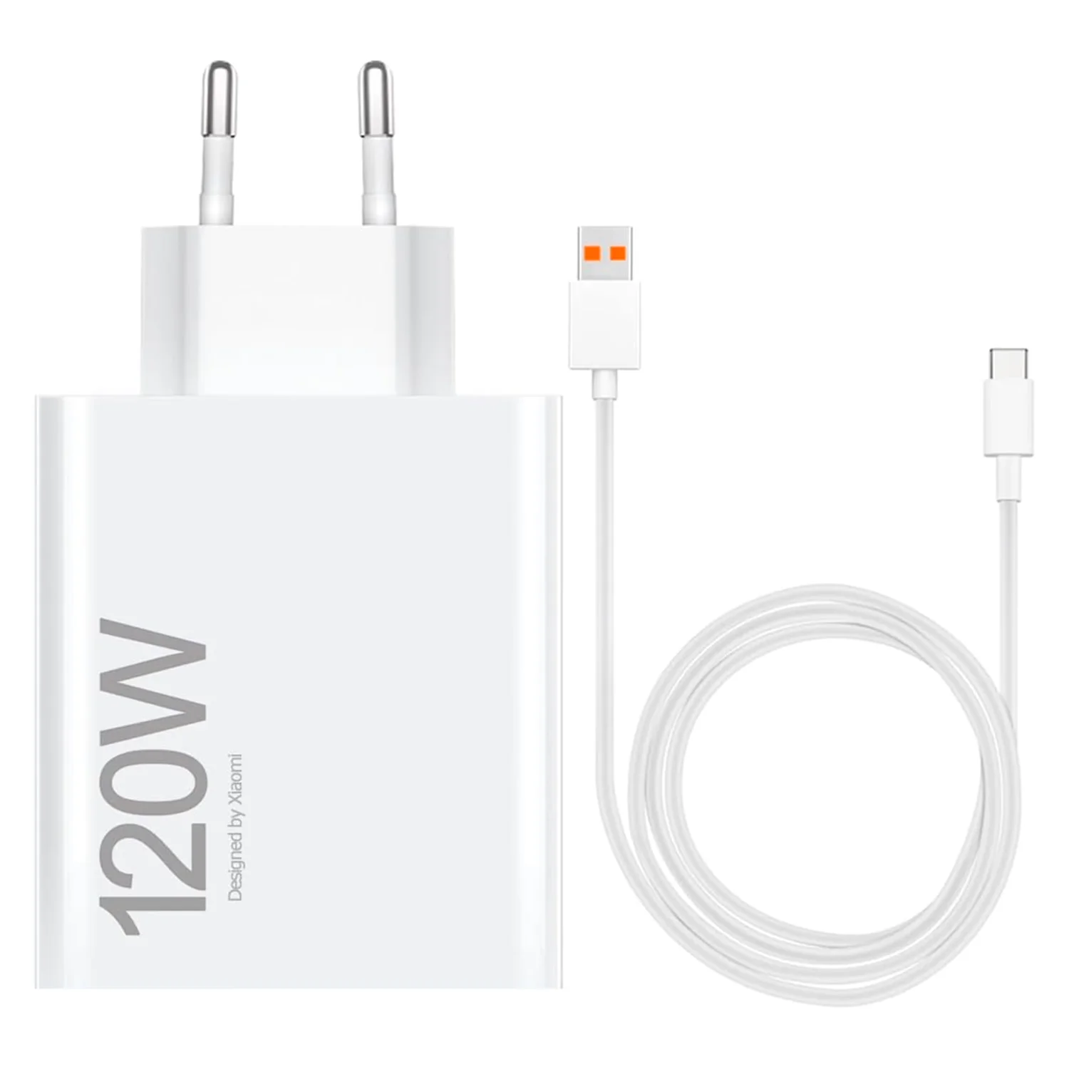 Carregador para Tomada Xiaomi Mi HyperCharge MDY-14-EE  USB-A 120 W + Cabo Tipo-C - Branco