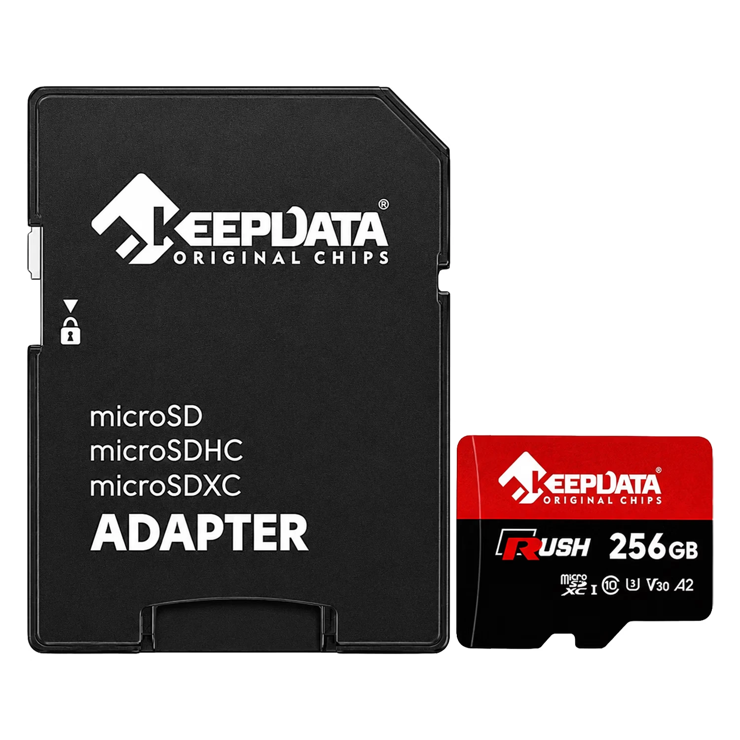 Cartão de Memória Micro SD KeepData Rush 256GB 160Mbs - KDMSDC10U3V30A2/25