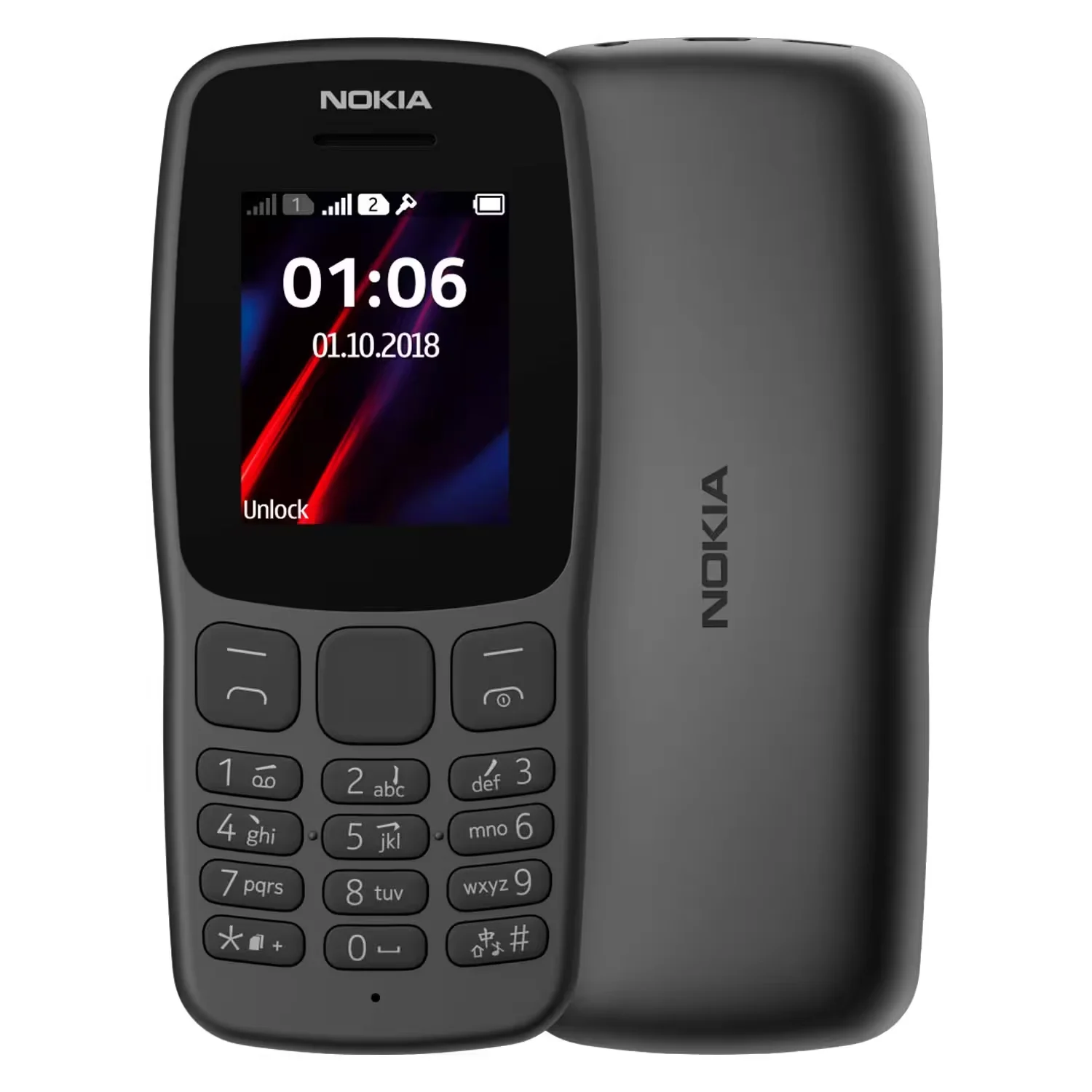 Celular Nokia 106 TA-1190 4MB 4MB RAM Single SIM Tela 1.8" - Preto