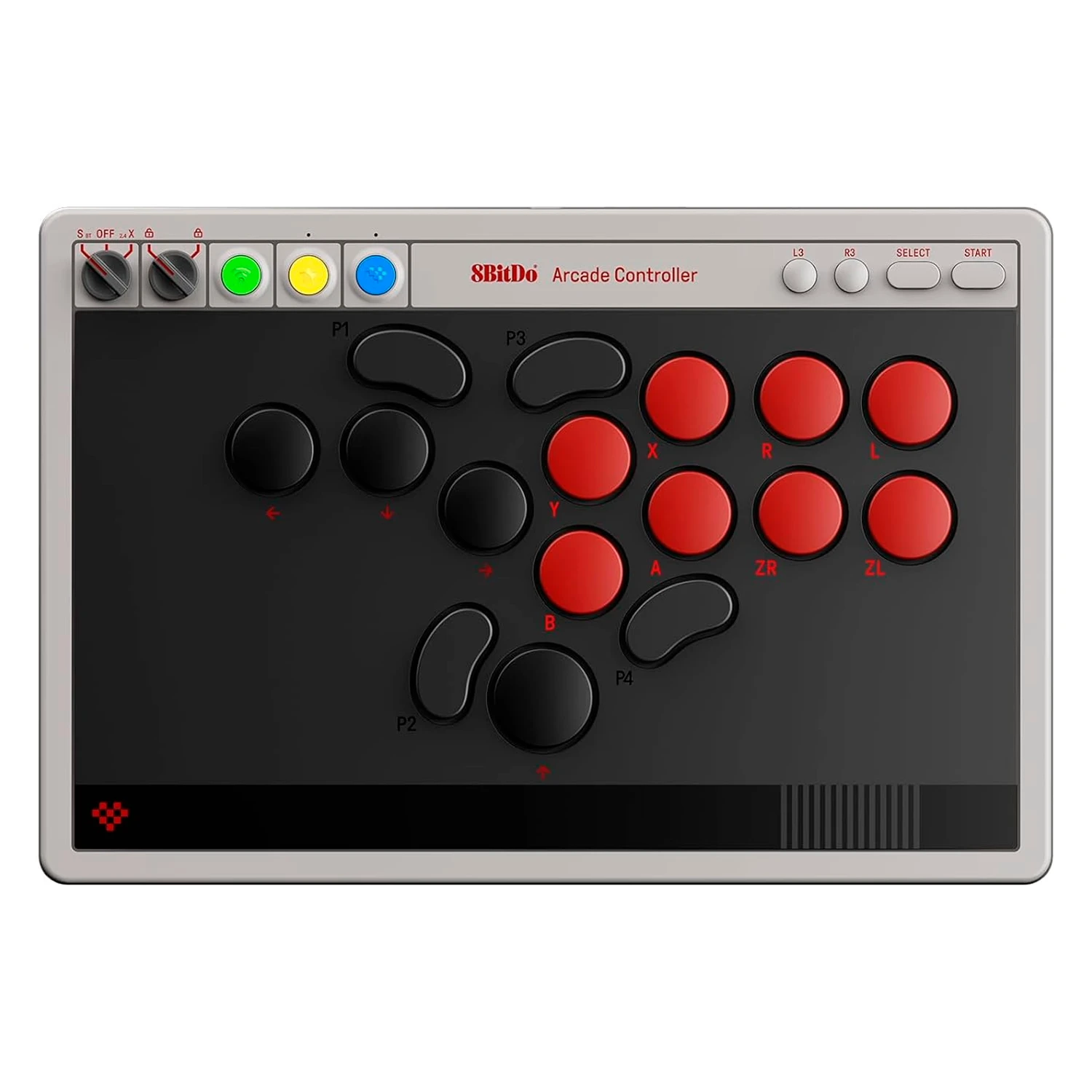 Controle 8BitDo Arcade 80FG01 Sem Fio para Nintendo Switch / Windows - Cinza