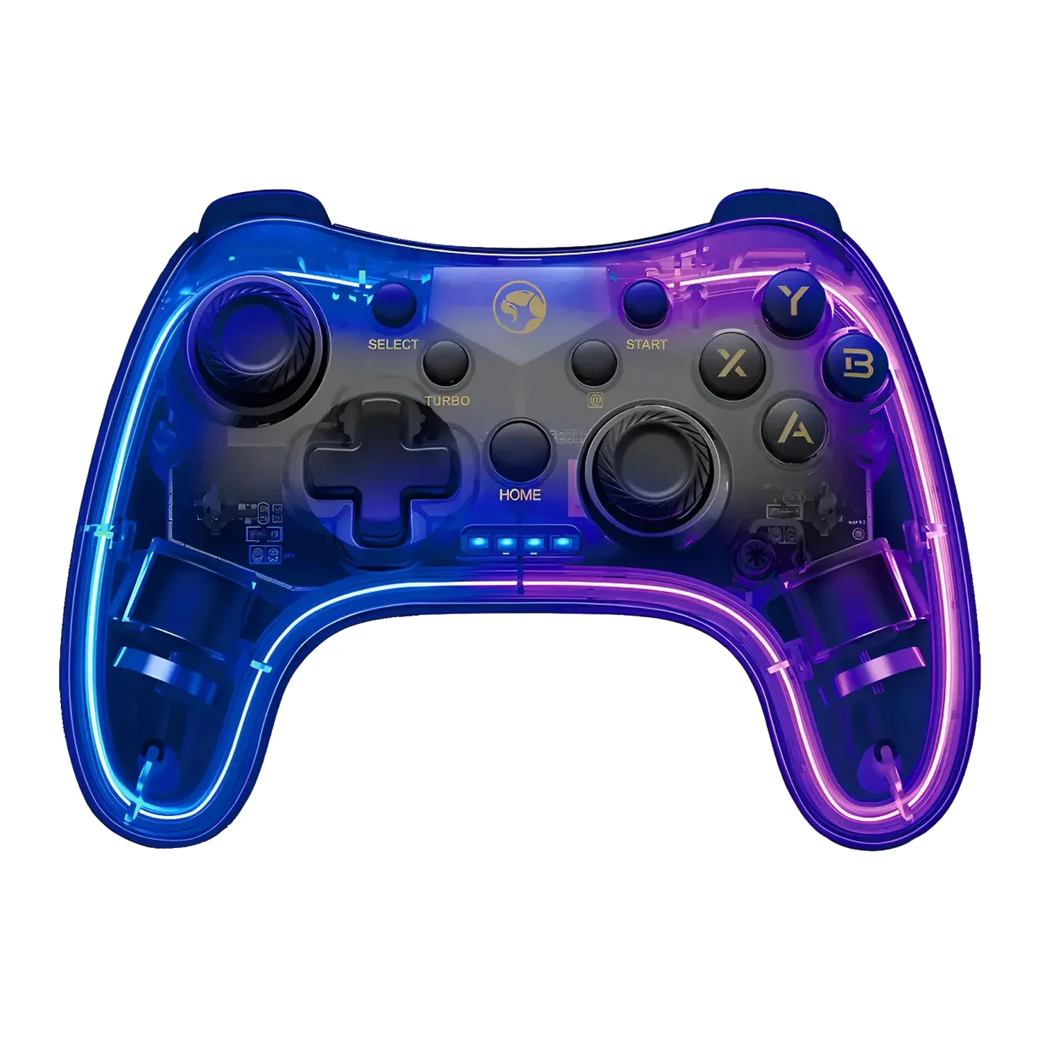Controle Gamer Marvo GT-88 Ghost 40 Sem Fio para PS3 / PS4 / PC / Android / iOS / Nintendo Switch - Roxo Transparente