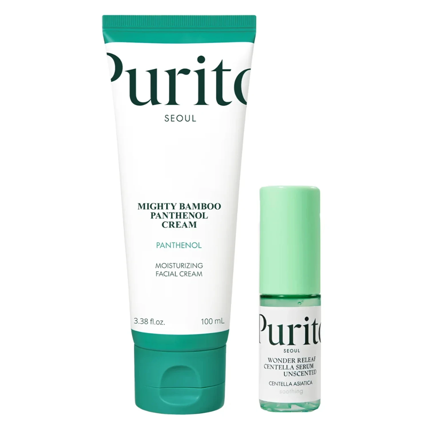 Creme Facial Purito Seoul Mighty Bamboo Panthenol 100ml + Sérum 15ml