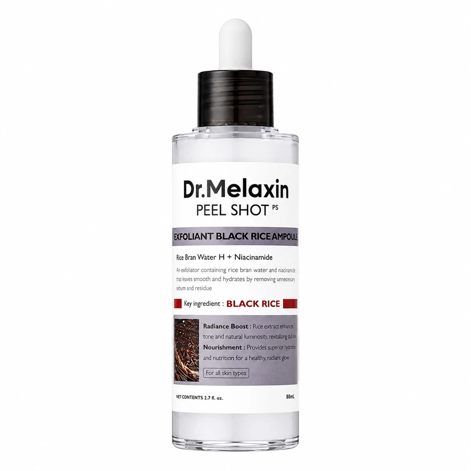Esfoliante Facial Dr. Melaxin Peel Shot Exfoliating Black Rice Ampoule 80ml