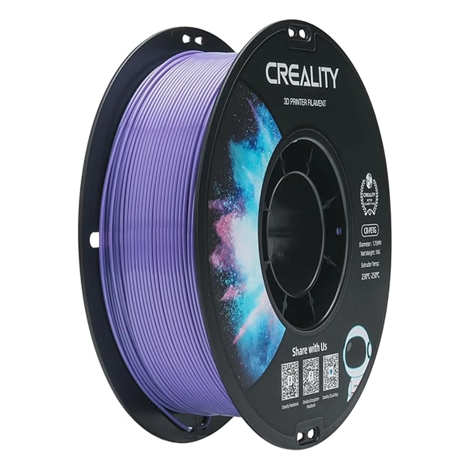 Filamento Creality CR-PETG 1Kg 1.75mm para Impressora 3D - Roxo