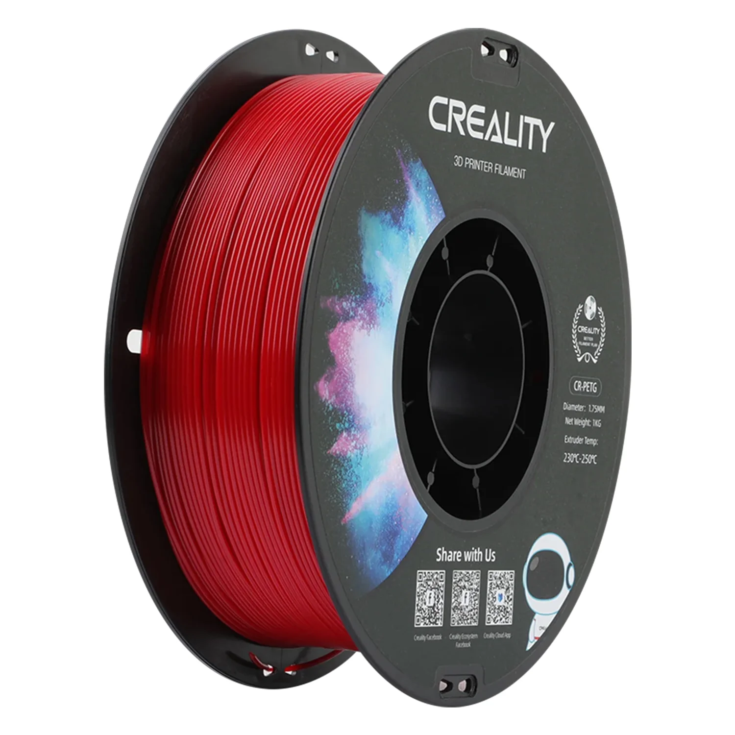 Filamento Creality CR-PETG 1Kg 1.75mm para Impressora 3D - Vermelho
