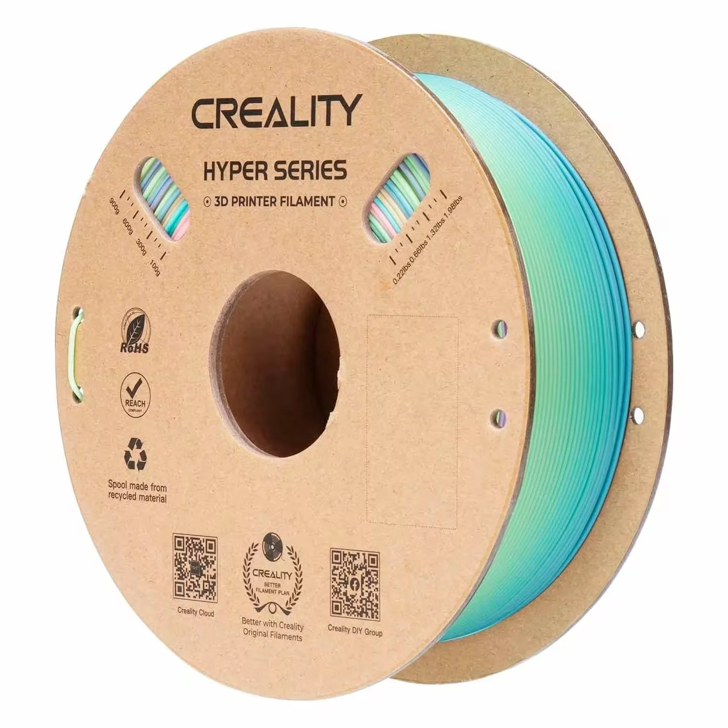 Filamento Creality Hyper 1Kg 1.75mm para Impressora 3D - Rainbow Spring Lake