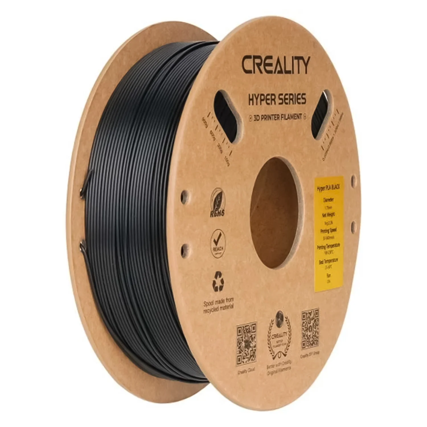 Filamento Creality Hyper-CF-PLA 1Kg 1.75mm para Impressora 3D - Preto