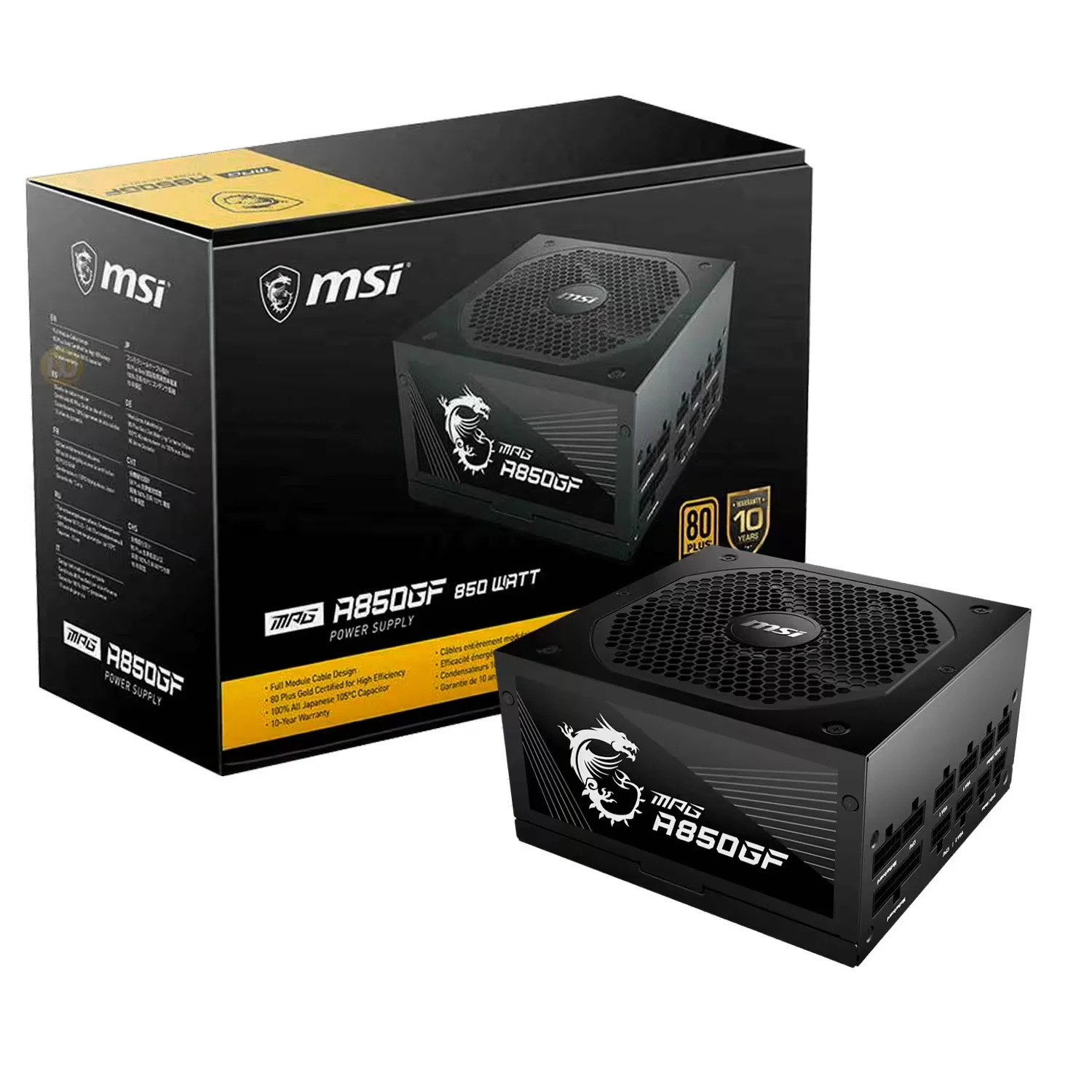 Fonte ATX 850W 80 Plus Gold MSI MPG A850 GF