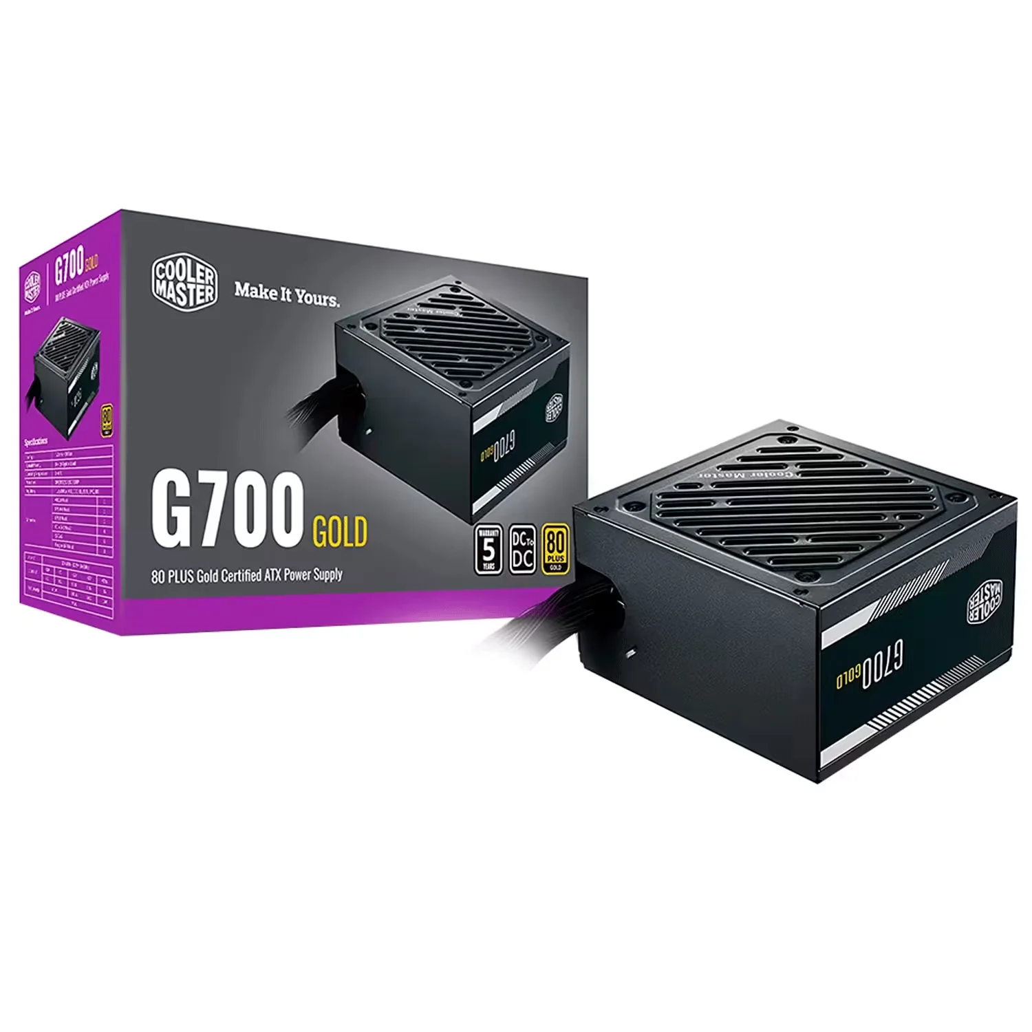 Fonte Cooler Master G700 MPW-7001-ACAAG-U2 ATX 700W 80 Plus Gold PFC Ativo - Preto