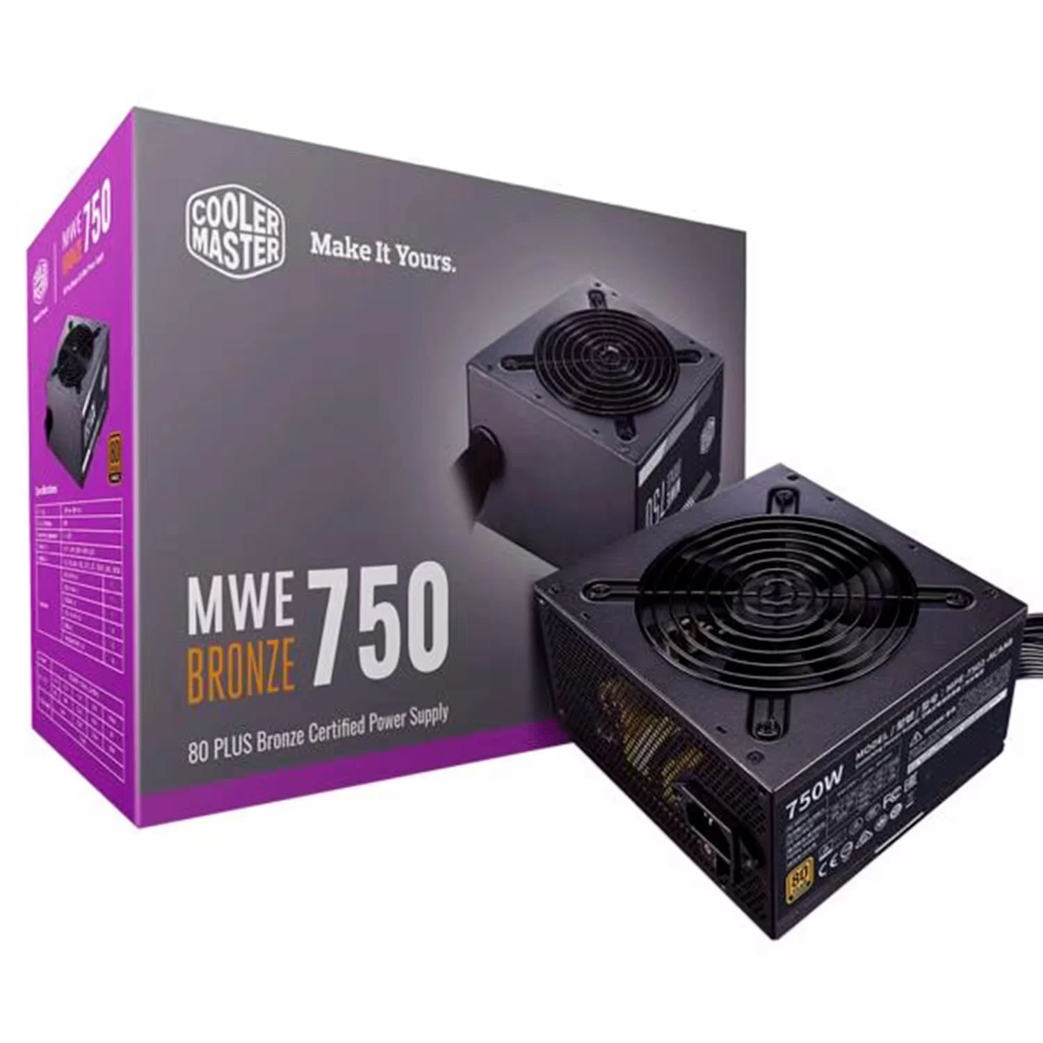 Fonte Cooler Master MWE 750W ATX / Não Modular / 80 Plus Bronze - (MPE-7501-ACAAB-US)