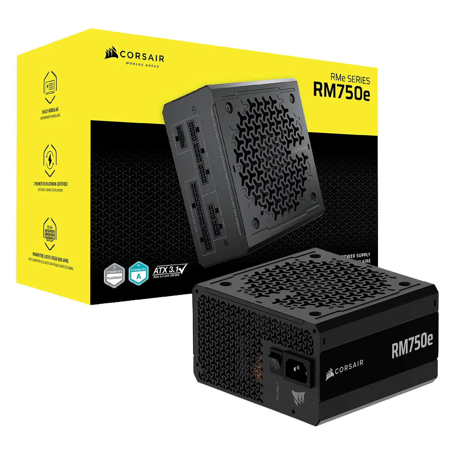 Fonte Corsair RM750eCP-9020295-NA ATX 750W 80 Plus Platinum Full Modular - Preto