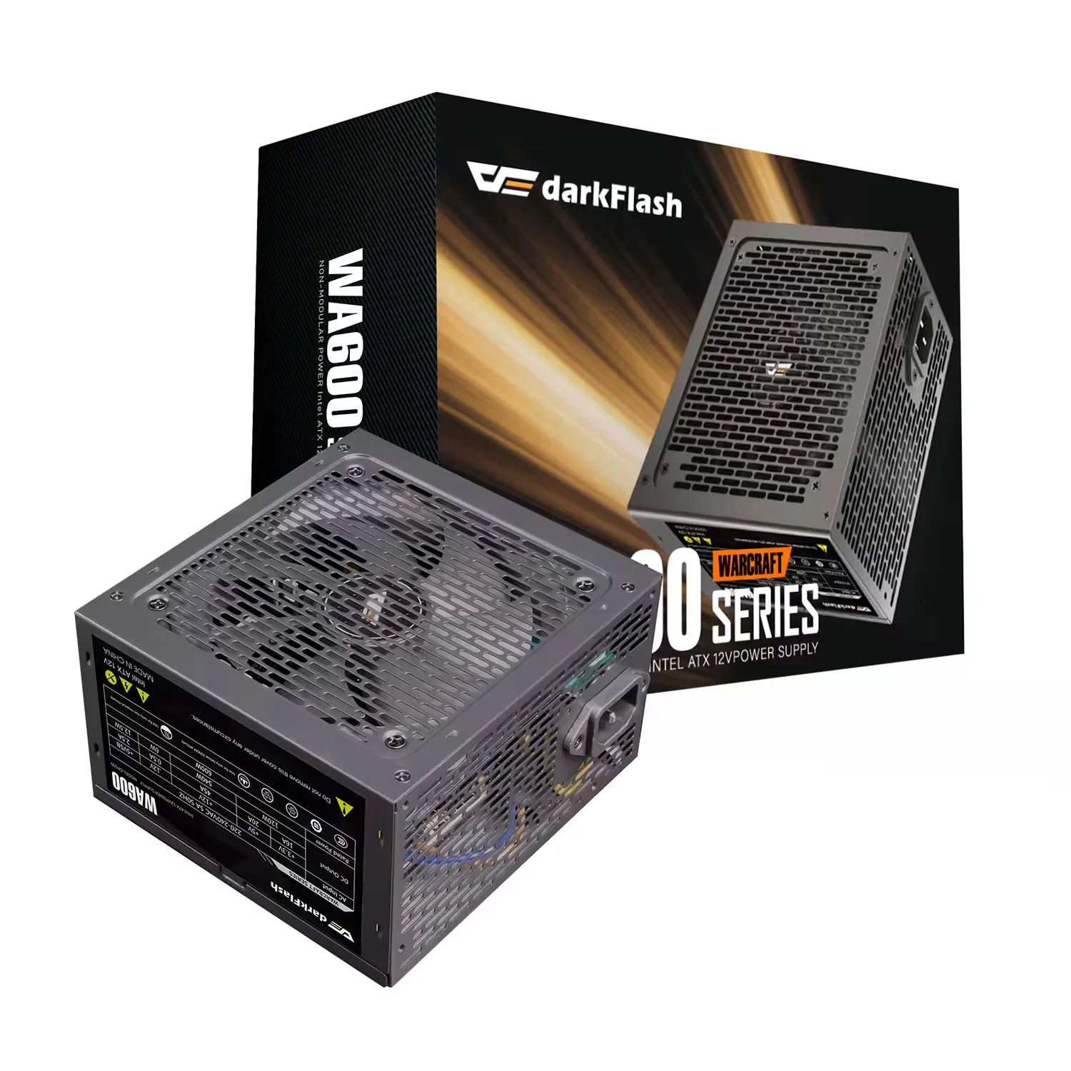 Fonte darkFlash Warcraft WA600 Series ATX 600W PFC Ativo 220V - Preto