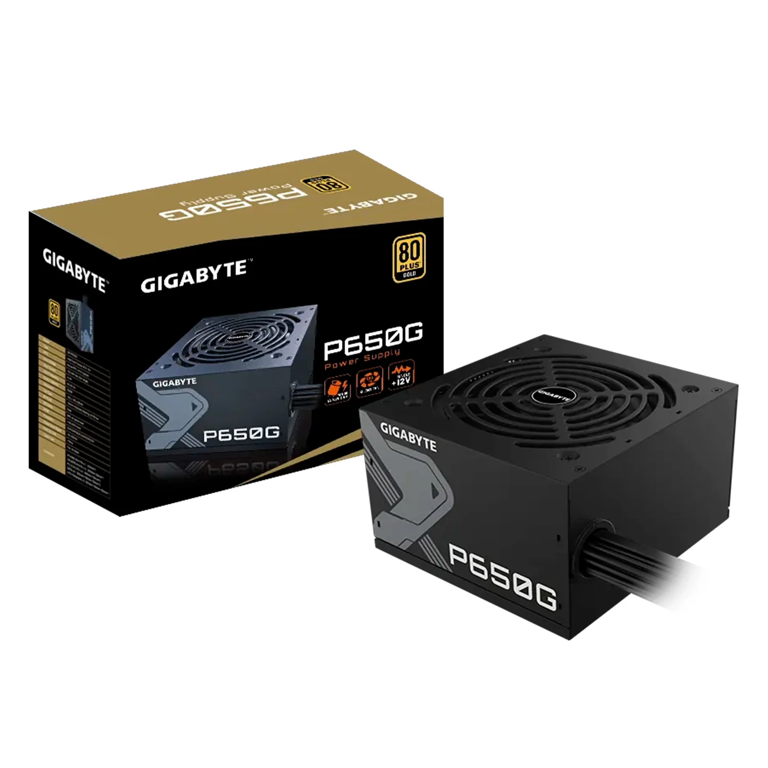 Fonte Gigabyte P650G ATX 650W 80 Plus Gold PFC Ativo - Preto