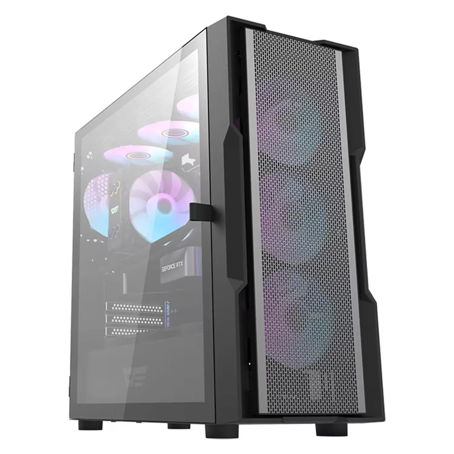 Gabinete Gamer Aigo Darkflash DK431 Mesh 4 Fan ARGB  - Preto
