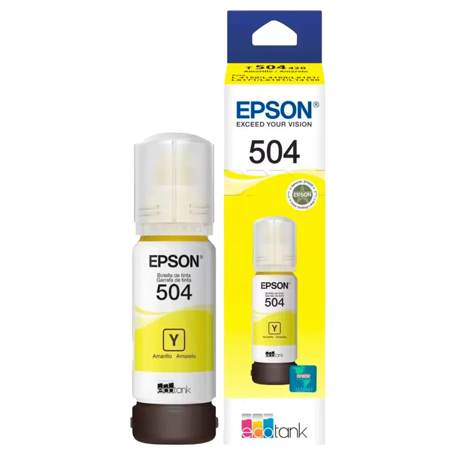 Garrafa de Tinta Epson para Ecotank T504 220 / L4260 70ml - Amarelo
