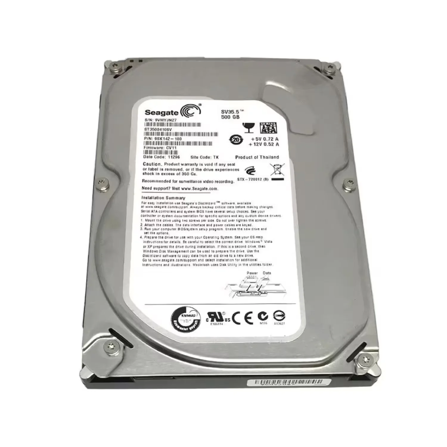 HD Seagate 500GB Sata 2 Pull / 7200RPM / 3.5' - (ST3500410SV)