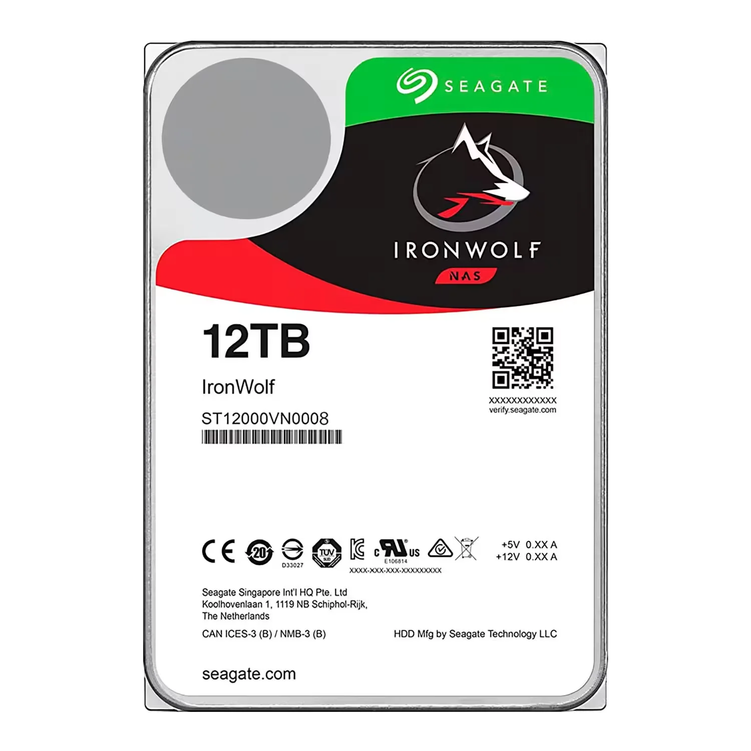 HD Seagate Ironwolf NAS 12TB 3.5" SATA 3 7200RPM - ST12000VN0008