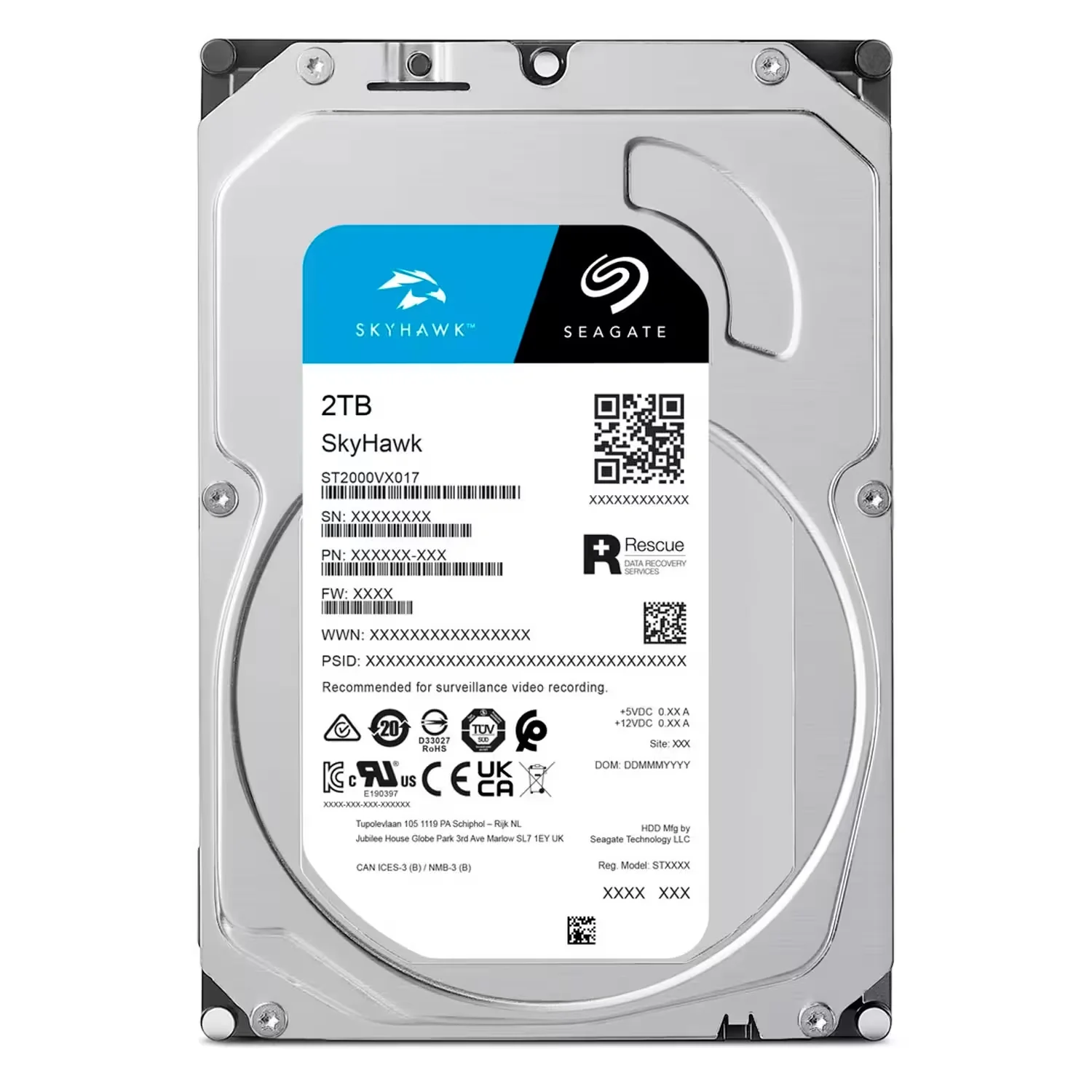 HD Seagate SkyHawk Surveillance 2TB 3.5" SATA 3 5400RPM - ST2000VX017
