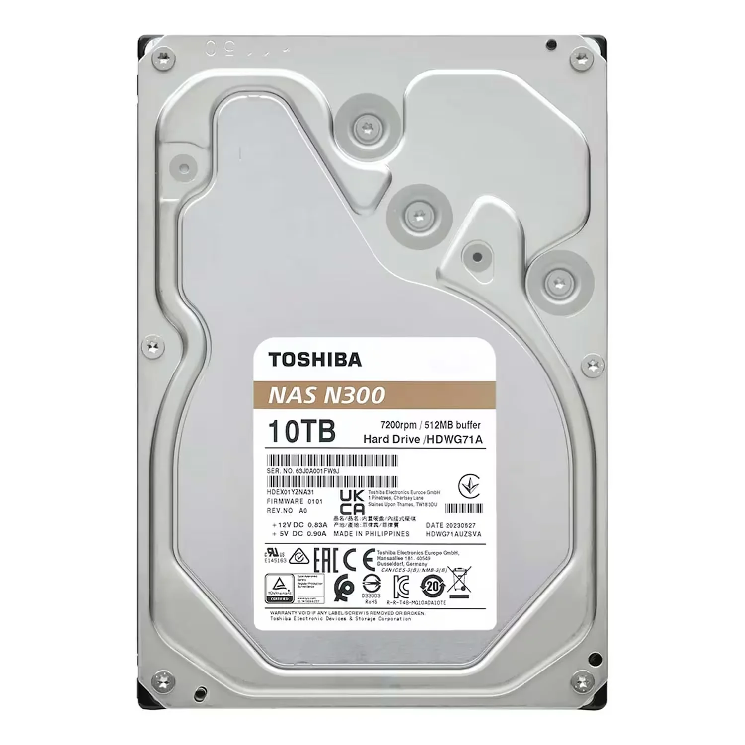 HD Toshiba N300 NAS 10TB 3.5" SATA 3 7200RPM - HDWG71AXZSTA
