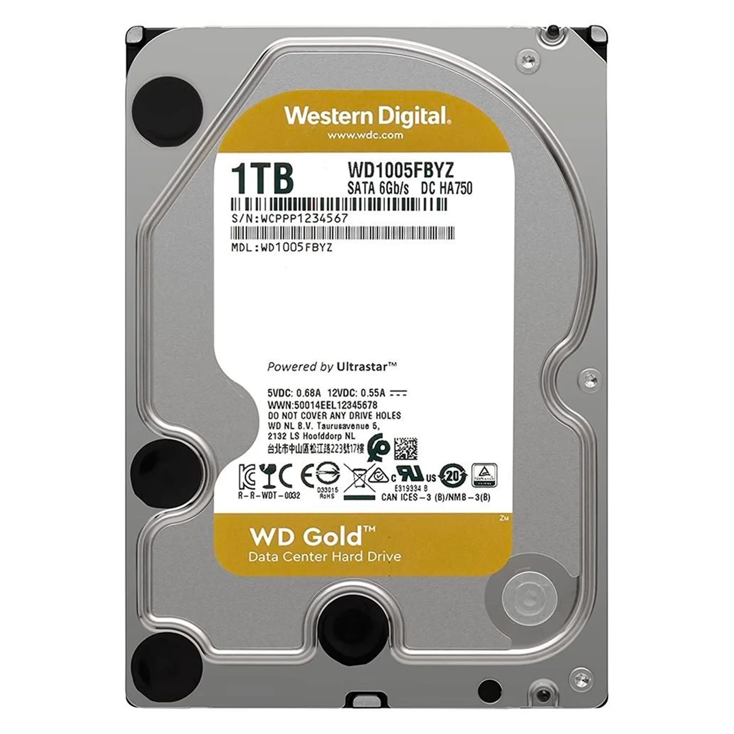 HD Western Digital WD Gold Enterprise Class Pull 1TB 3.5" SATA 7200RPM - WD1005FBYZ
