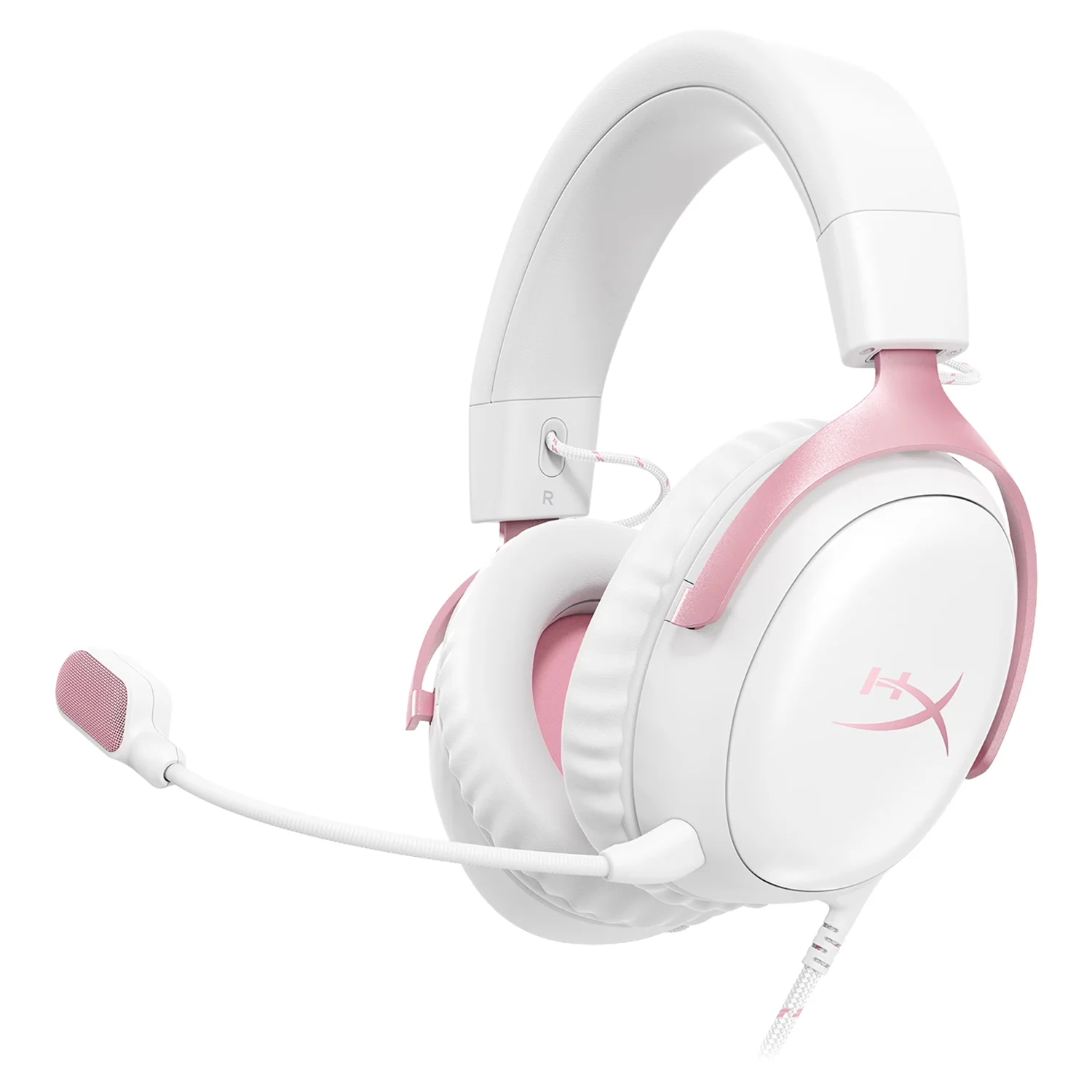Headset Gamer Kingston HyperX Cloud III 9W1Q4AA 3.5mm - Branco e Rosa