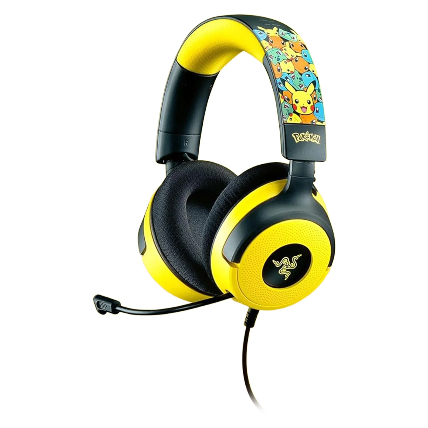 Headset Gamer Razer Kraken V4 X Pokémon Kanto Starters RZ04-05180300-R3M1 USB - Amarelo