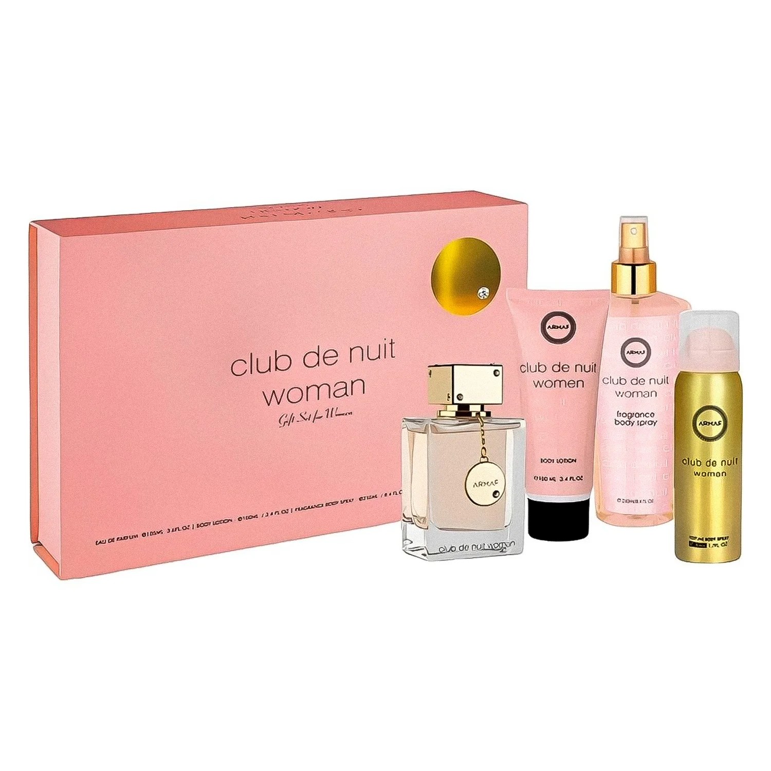 Kit Armaf Club De Nuit Perfume Eau de Parfum Feminino + Body Lotion + Desodorante + Body Spray