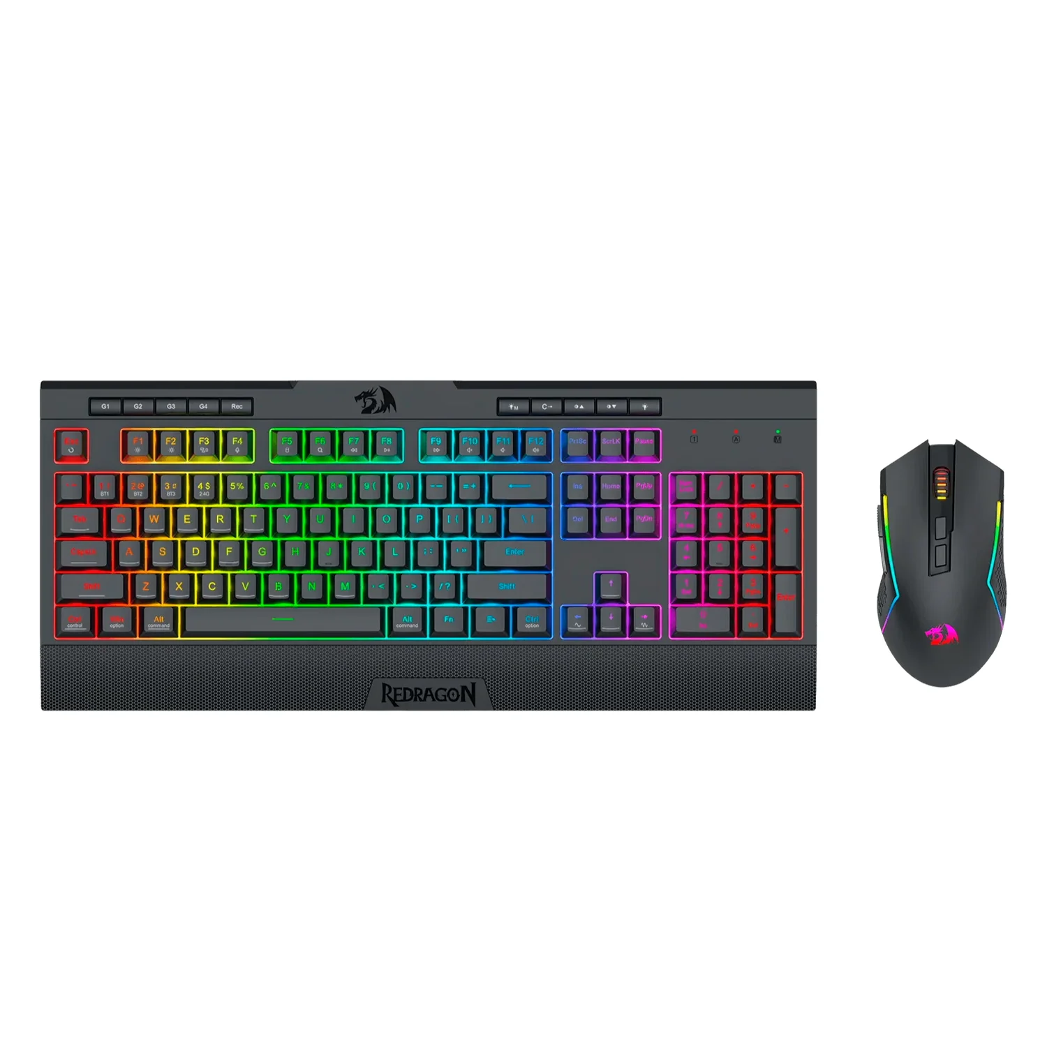 Kit Gamer Teclado e Mouse Redragon S151 Pro Sem Fio - Preto