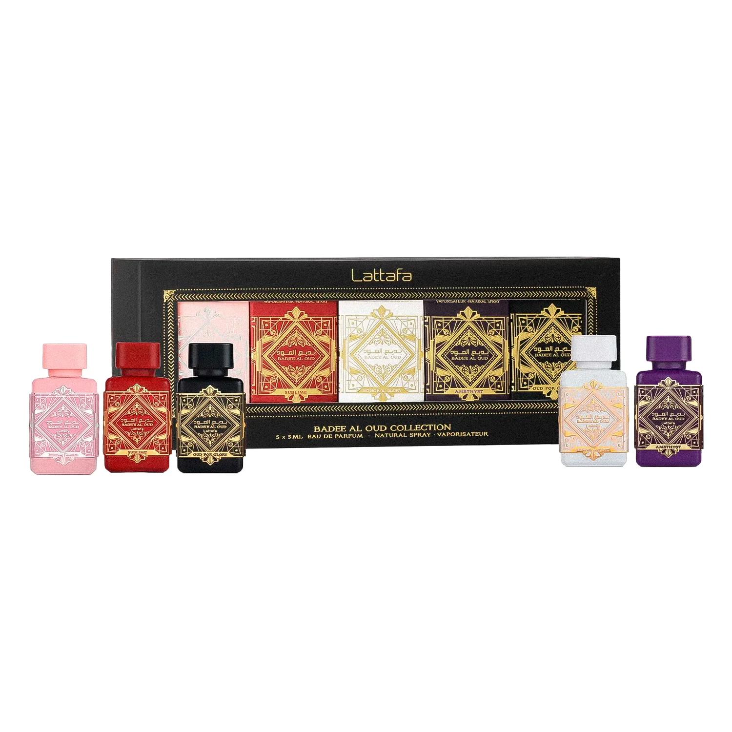 Kit Perfume Lattafa Badee Al Oud Collection Eau de Parfum Unissex 5x5ml