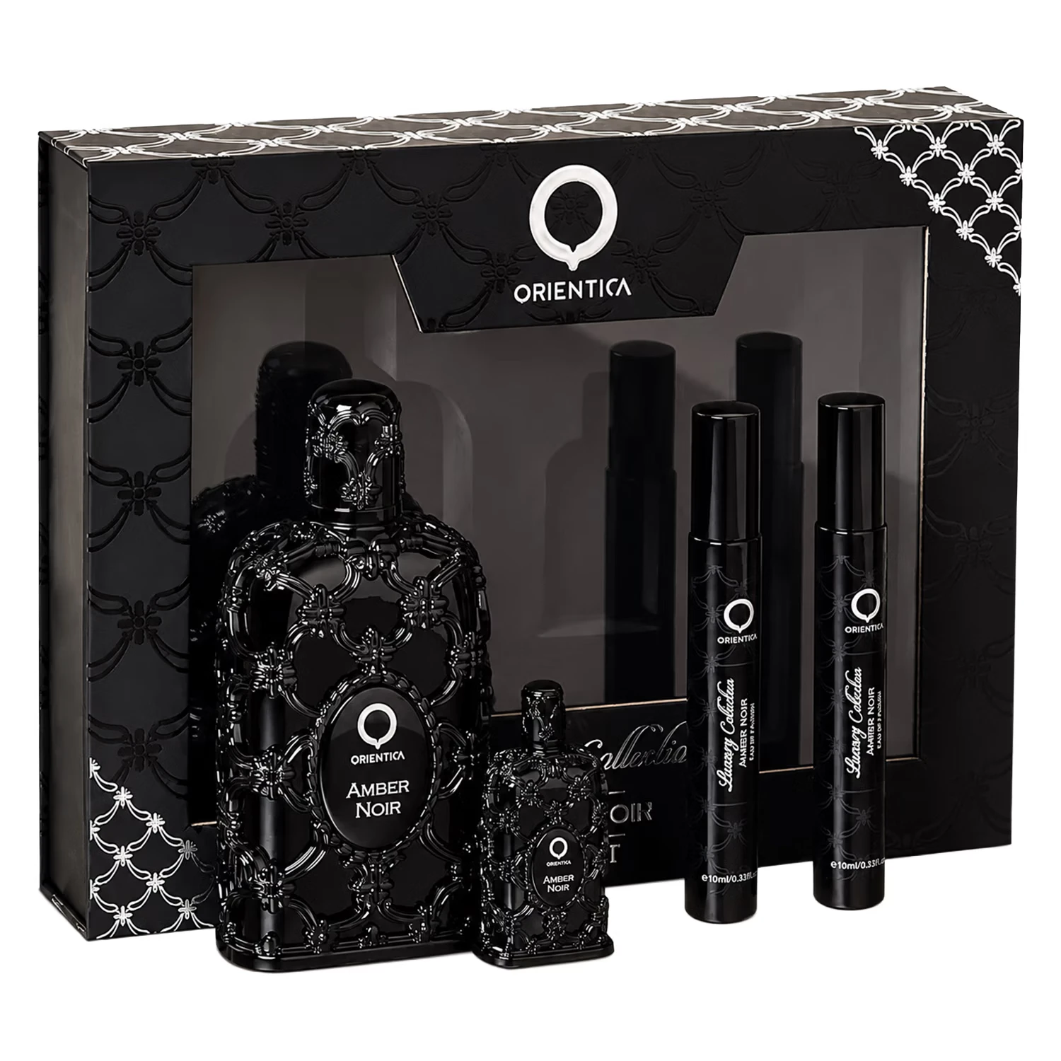 Kit Perfume Orientica Luxury Collection Amber Noir Eau de Parfum Feminino 80ml - 4 Unidades