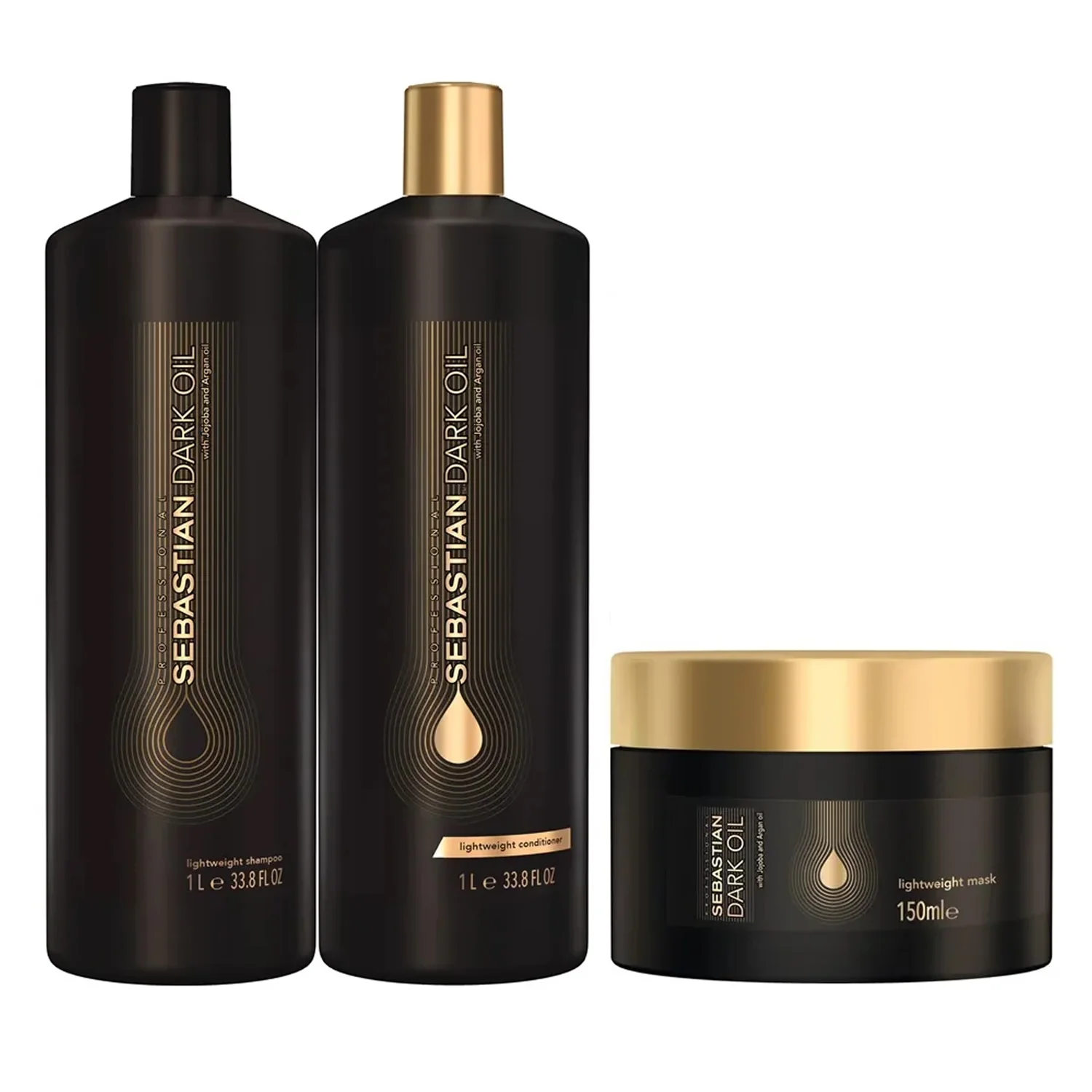 Kit Sebastian Professional Dark Oil Shampoo + Condicionador + Máscara Capilar