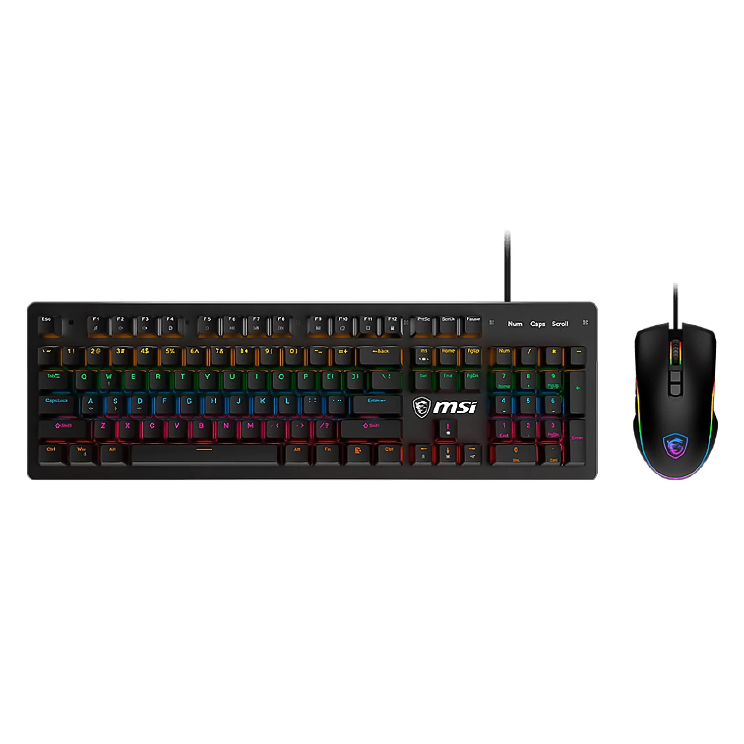 Kit Teclado e Mouse MSI Forge GK300 S11-04US20N-HH9 RGB USB Inglês - Preto