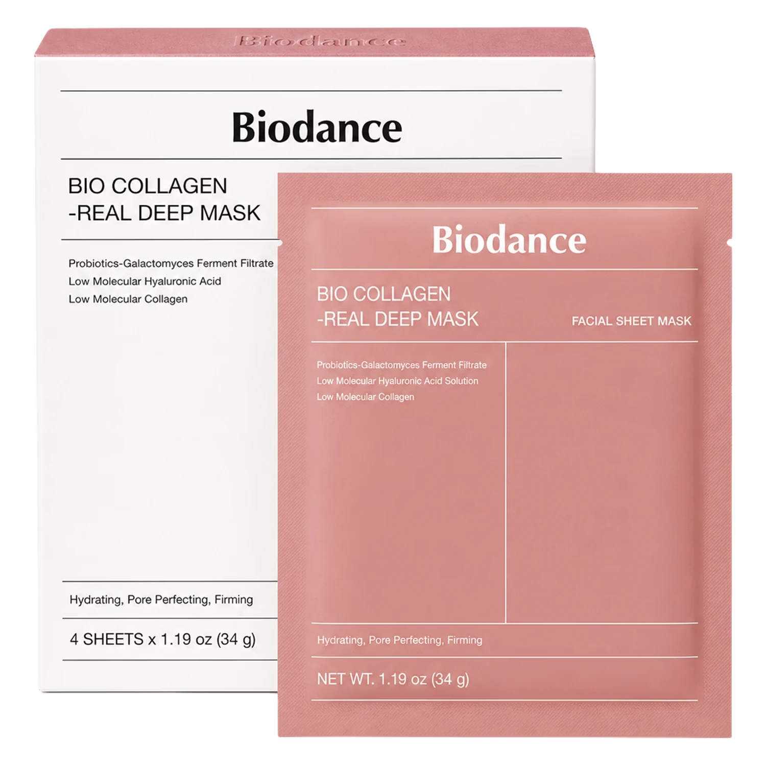 Máscara Facial Hidrogel Biodance Bio-Collagen Real Deep - 4 Unidades