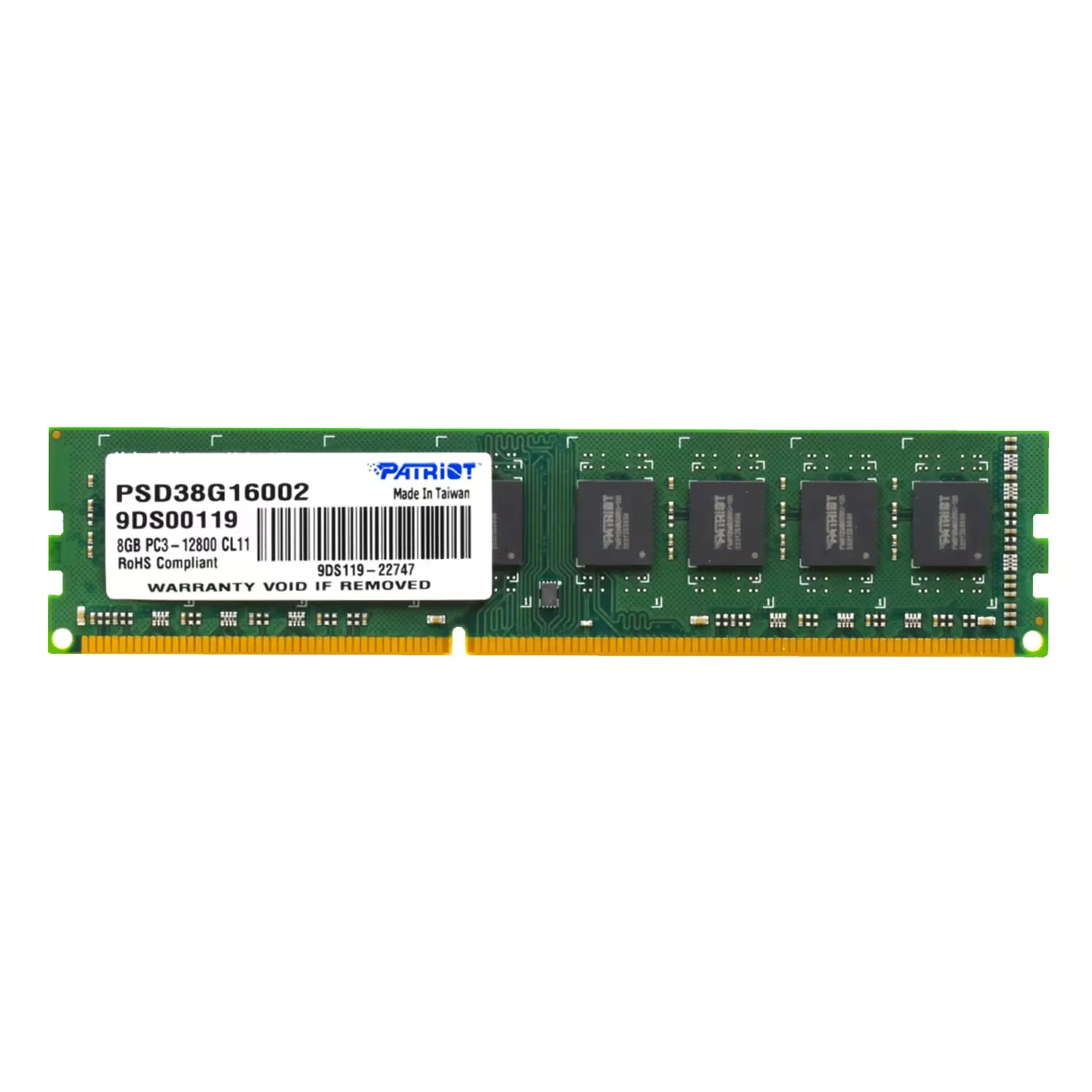 Memória RAM Patriot Signature 8GB DDR3 1600MHz - PSD38G16002
