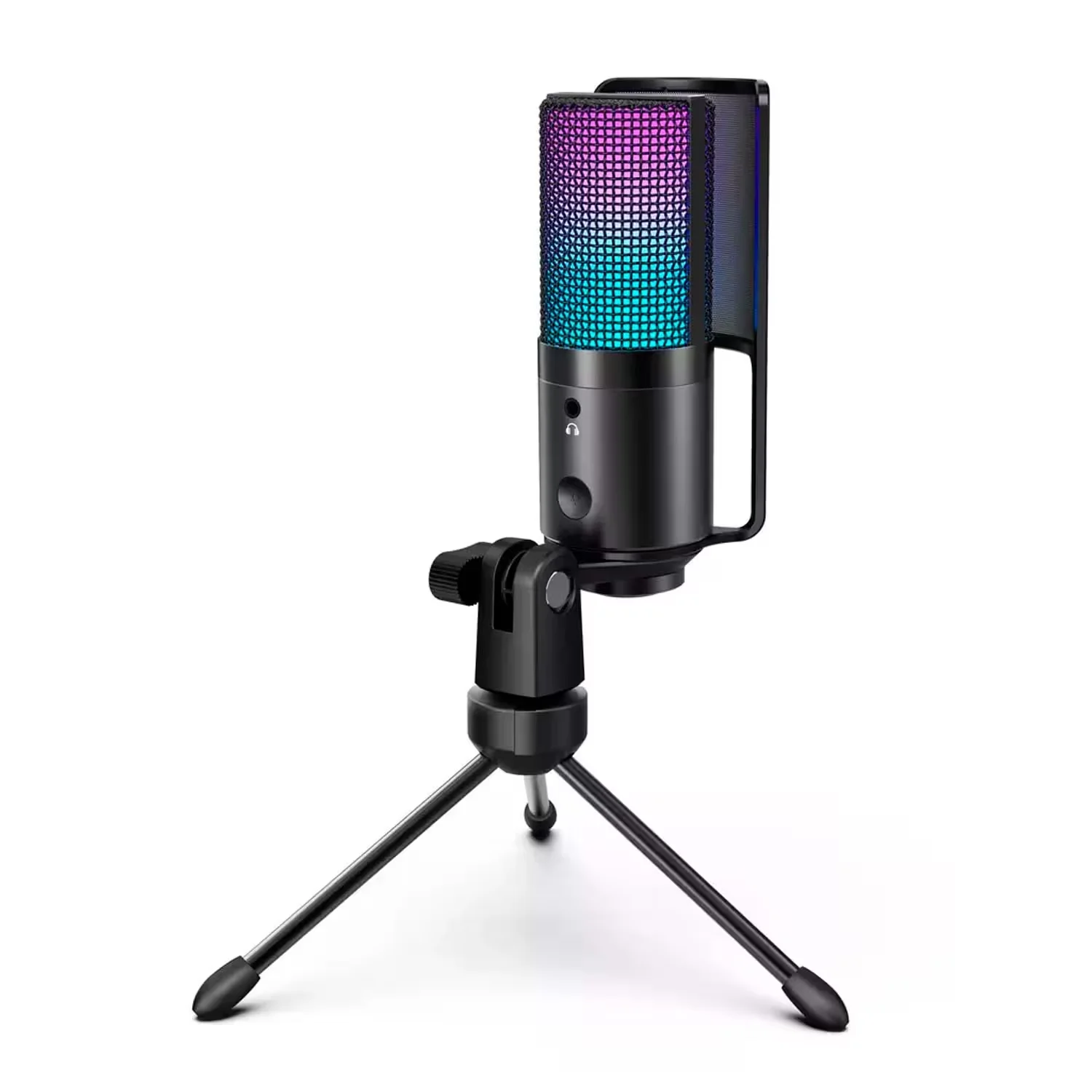 Microfone Condensador Fifine K669 Pro 3 RGB USB - Preto
