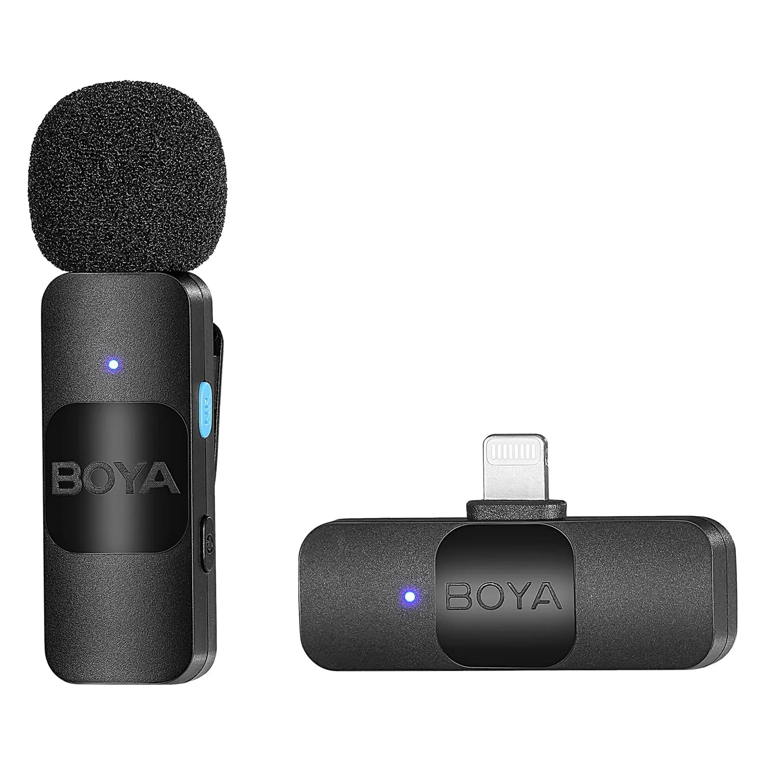 Microfone Lapela Boya BY-V1 Lighting Sem Fio para Smartphone - 1 Unidade (1TX+1RX)