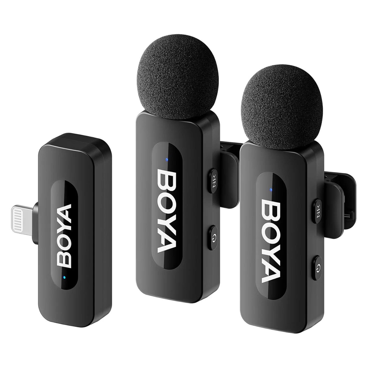 Microfone Lapela Boya BY-V2 Lighting Sem Fio para iPhone - Preto (2TX+1RX)