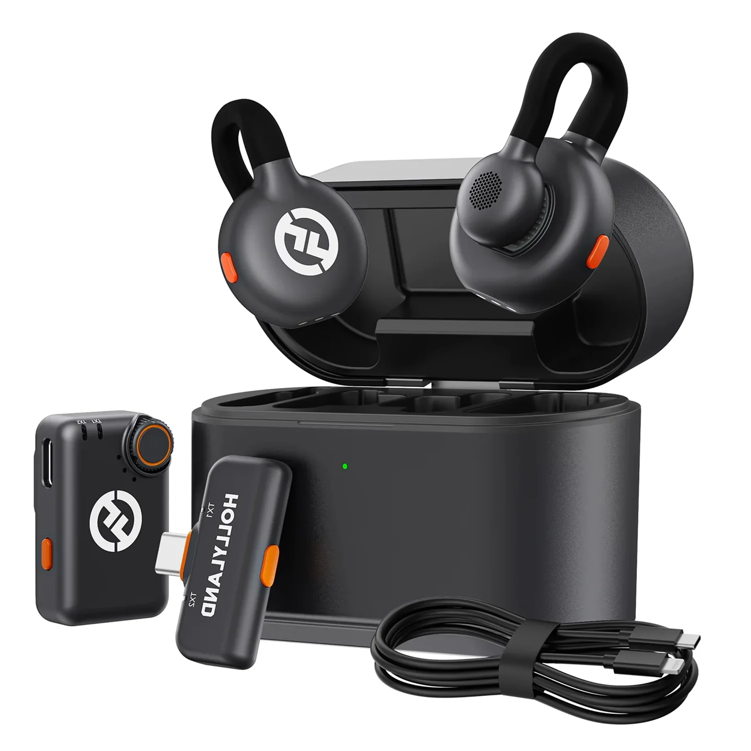Microfone Lapela Hollyland Lark M2S Combo Sem Fio para Smartphone - Preto (2TX+1RX)