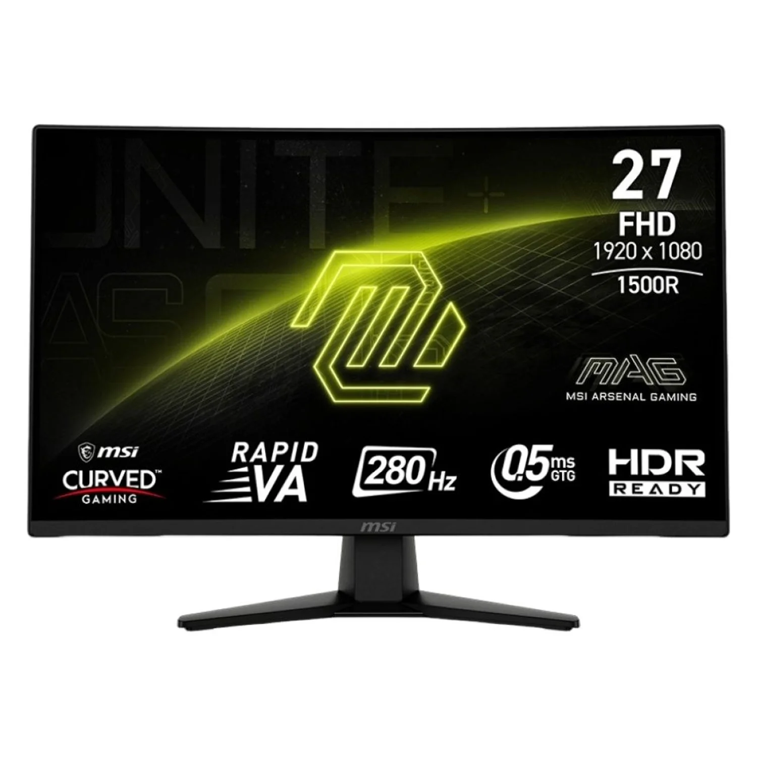 Monitor Gamer MSI MAG 274CXF 27" Full HD Curvo 280Hz HDMI DP - Preto