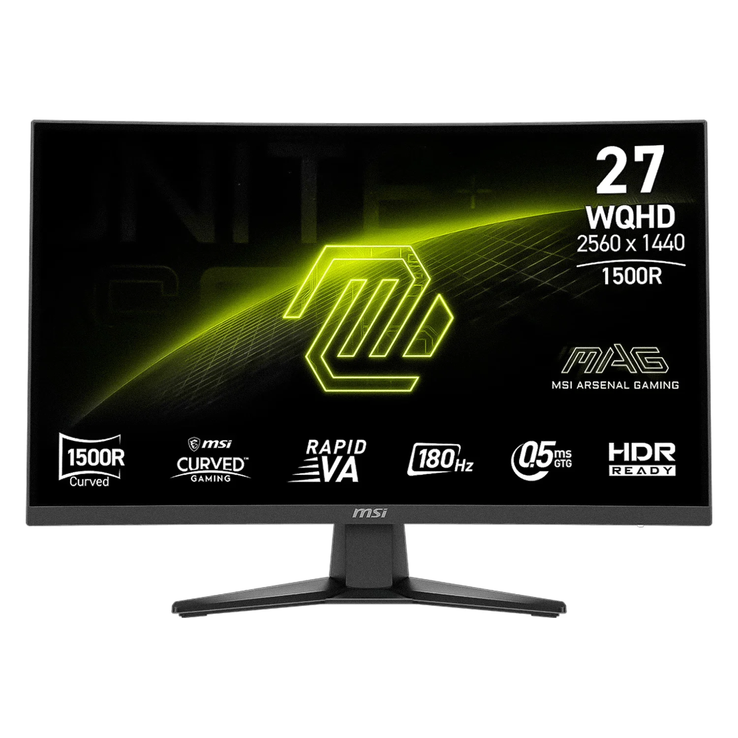 Monitor Gamer MSI Mag 275CQF E18 27" WQHD Curvo 180Hz HDMI DP - Preto